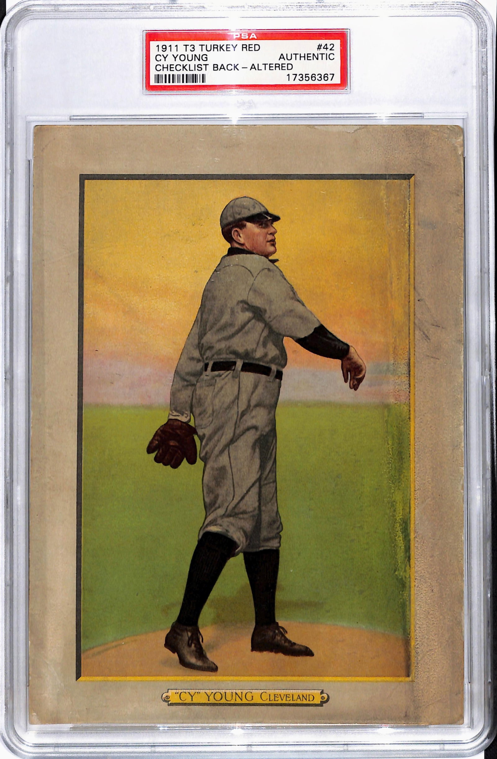 1911 T3 Turkey Red Cy Young #42 PSA Authentic (1 of 2)