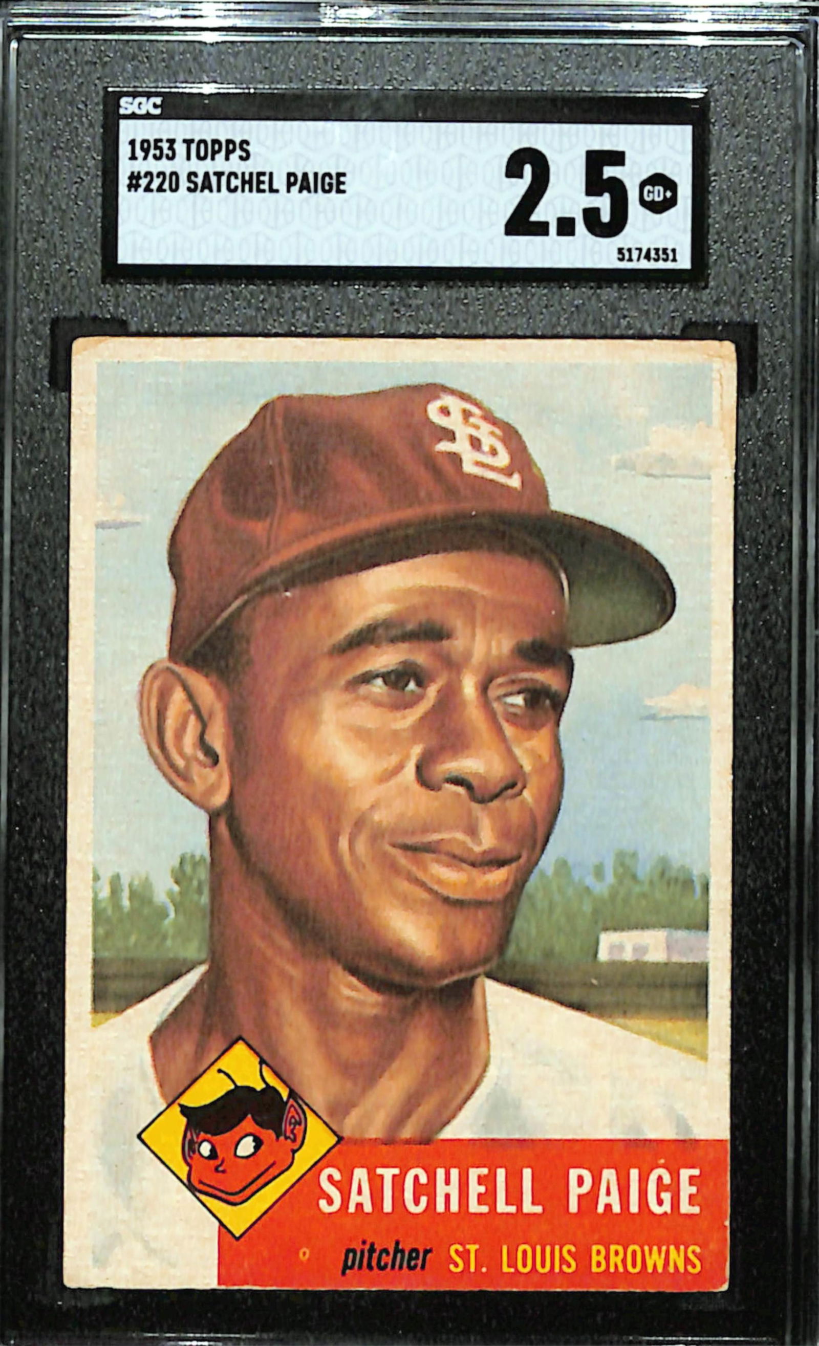 1953 Topps Satchel Paige Baseball Card #220 SGC 2.5 GD+ (1 of 2)