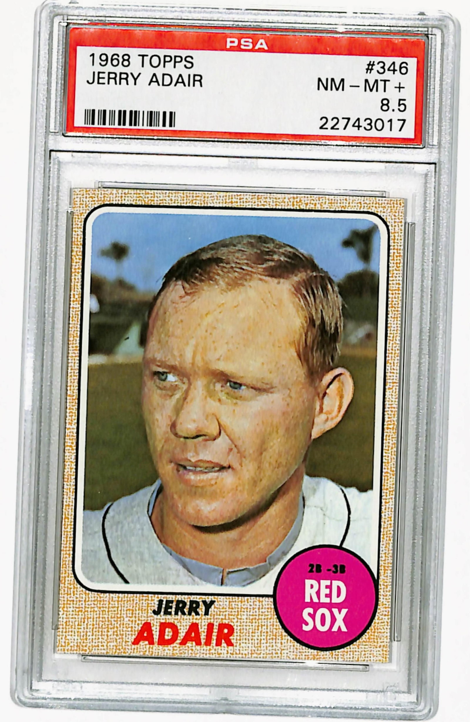 1968 Topps Jerry Adair Baseball Card #346 PSA 8.5 NM-MT+ (1 of 2)