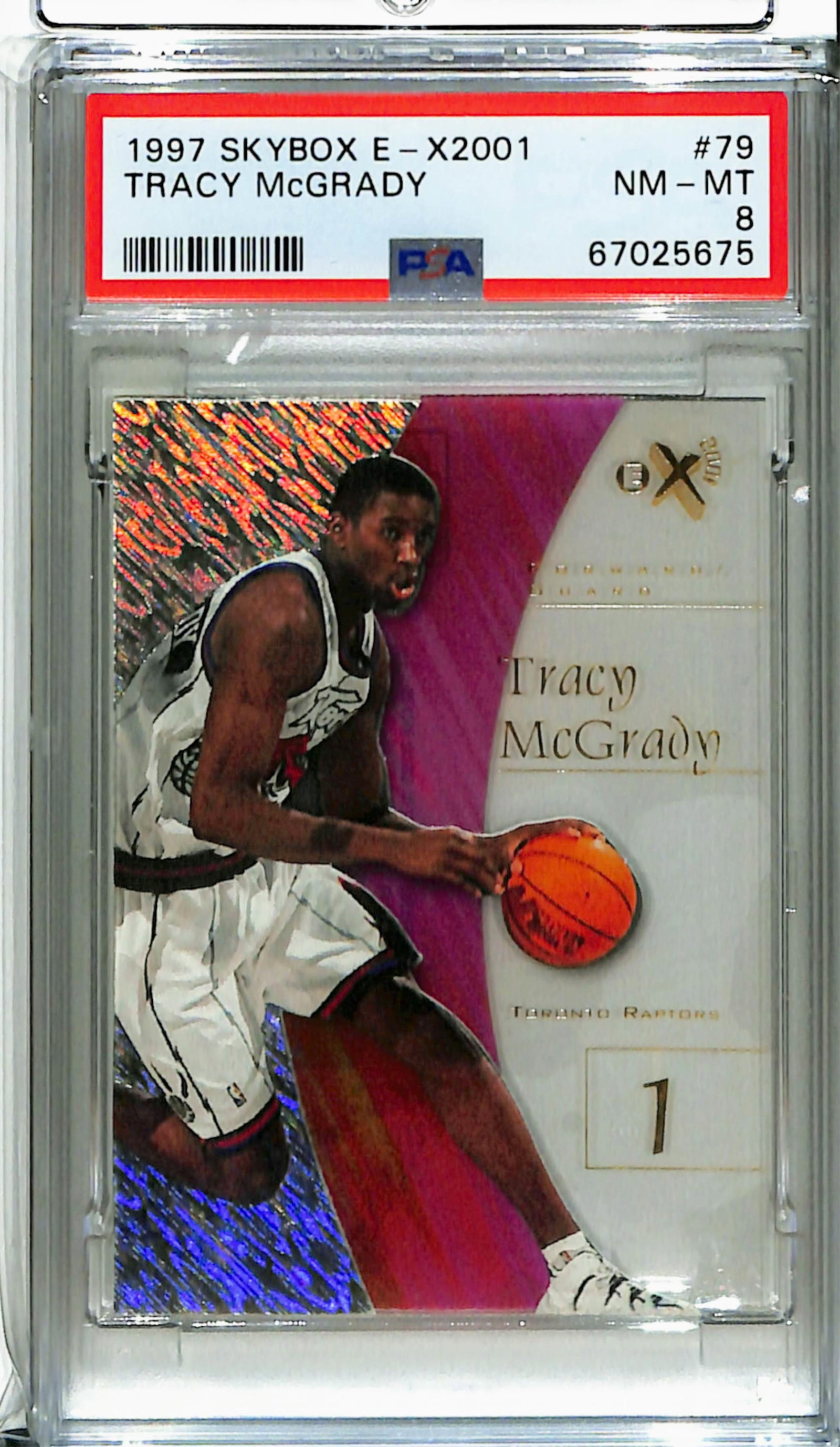 1997 Skybox E-X 2001 Tracy MC Grady Rookie #79 PSA 8 NM-MT & PSA 5 EX (1 of 4)