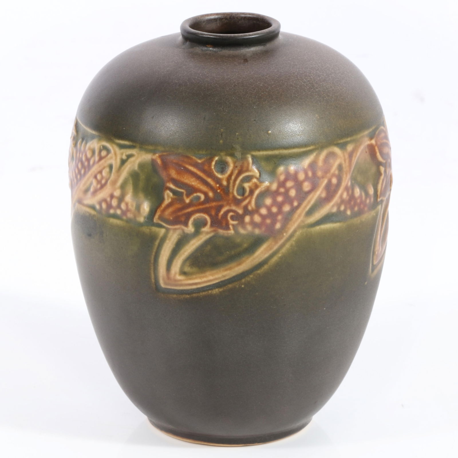 Roseville Rosecraft grapevine art pottery vase 6 1/4"H x 4 1/2"Diam. (1 of 5)