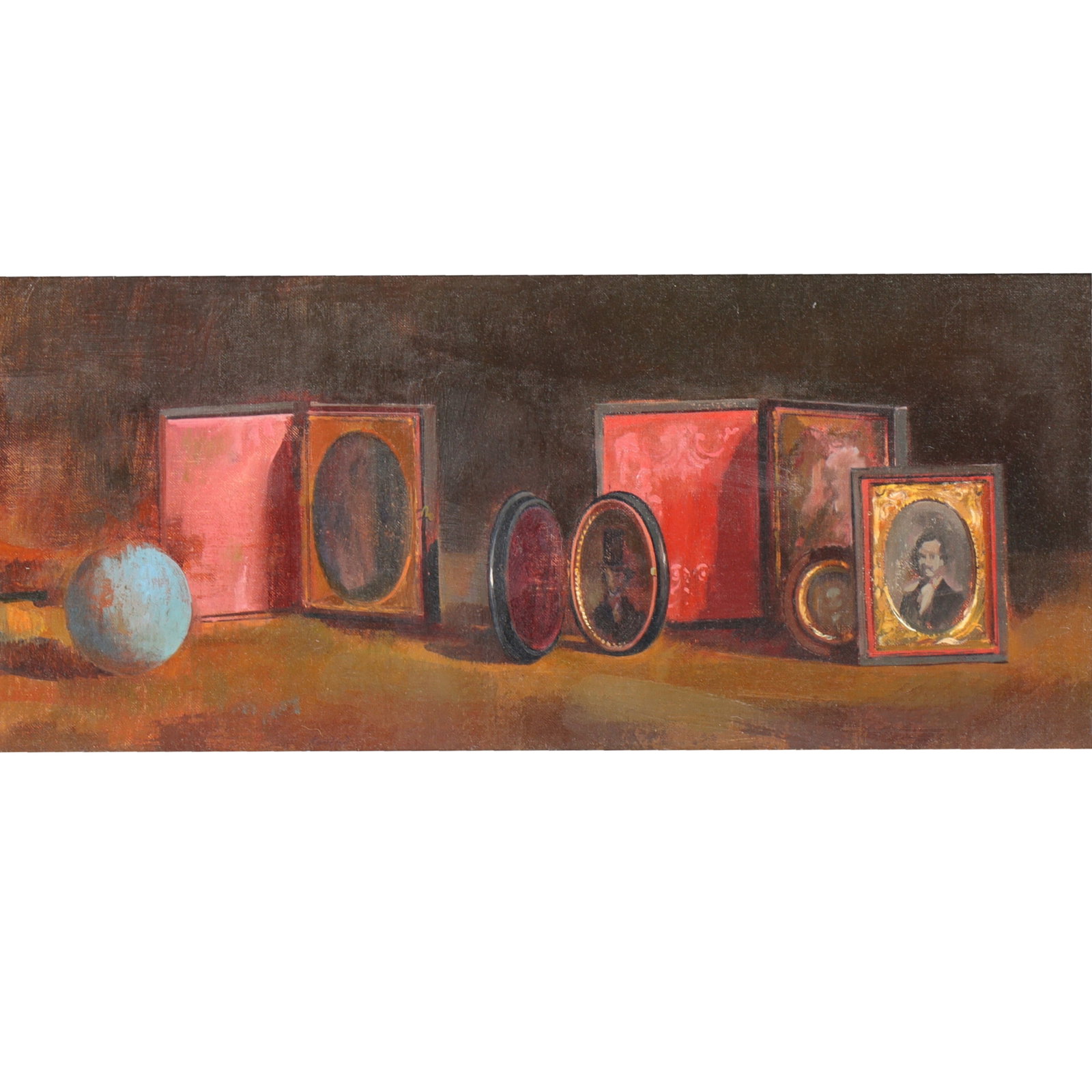 Adolf Konrad, German (1915 - 2003), Family-1850, 1966, oil on board, 8 3/4"H x 20 1/4"W(sight), 15 (1 of 7)