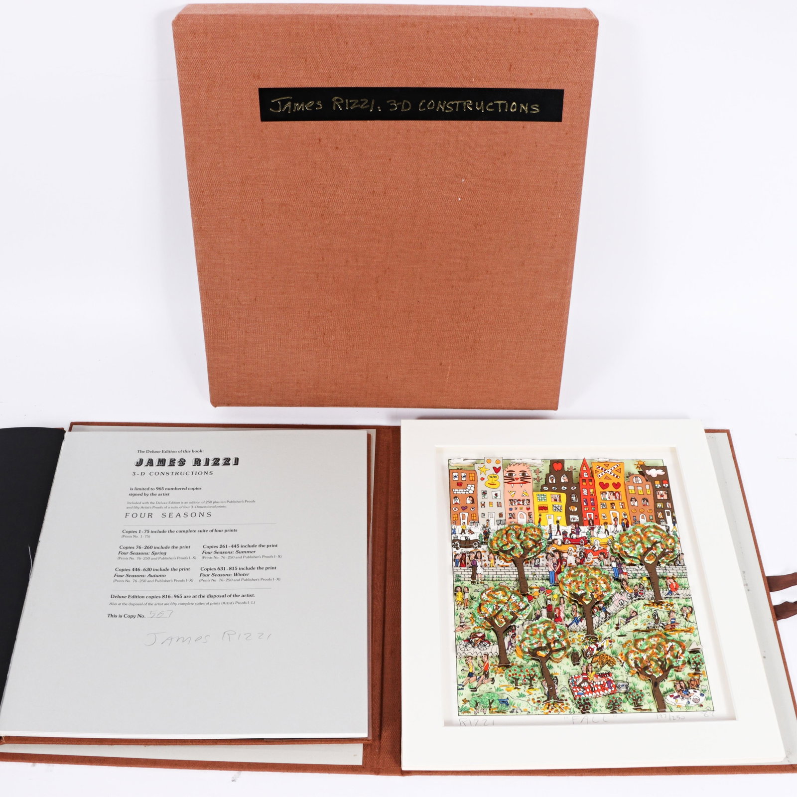 James Rizzi, American 1950-2011, 3-D Constructions, limited edition pop art lithograph portfolio, 14 (1 of 12)