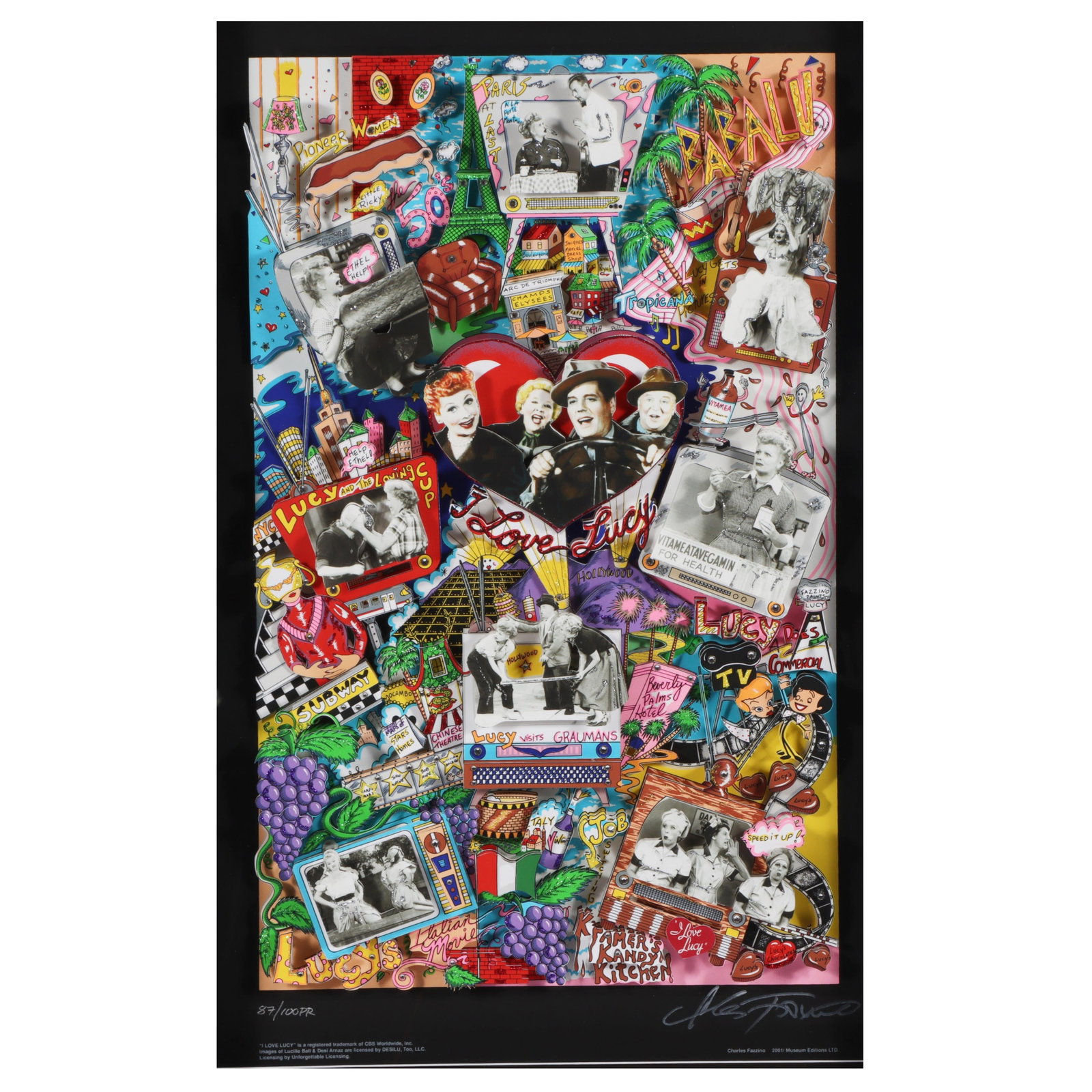 Charles Fazzino, American (b. 1955), I Love Lucy 3D pop art, 2001, 3D mixed media lithograph, 21" x (1 of 9)