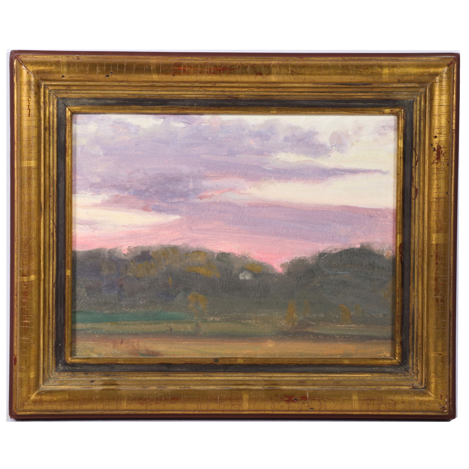 Steve Gerhartz, Wisconsin (B. 1971), Evening Sky, landscape, oil on board, 8 1/2"H x 11 1/4"W, 12 (1 of 9)