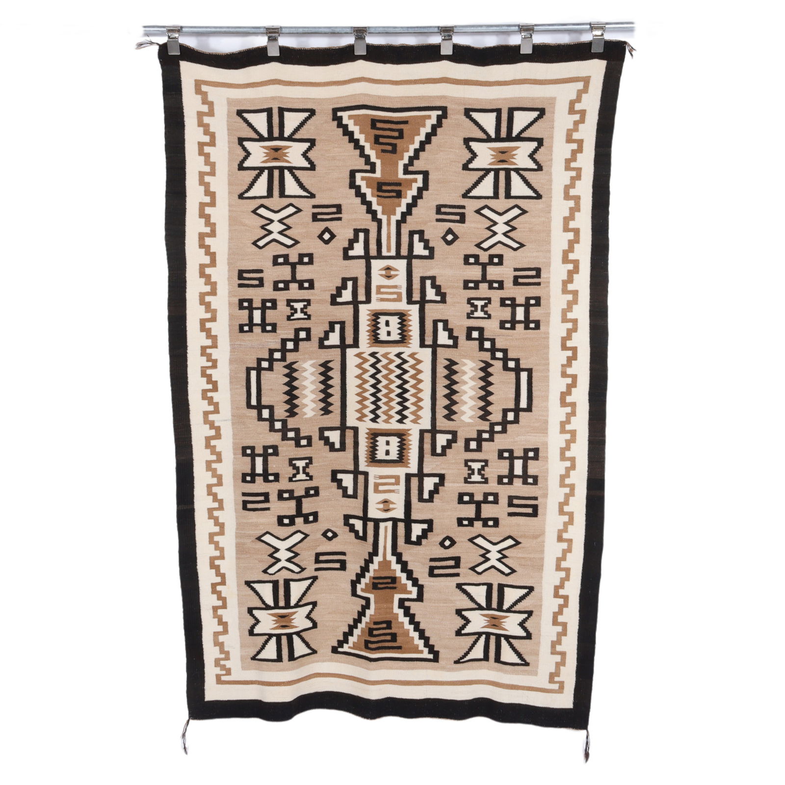 Two Grey Hills Navajo rug textile, Attr. to Master Weaver Blind Man's Wife c. 1920s/30s: 48" x 74" (1 of 12)