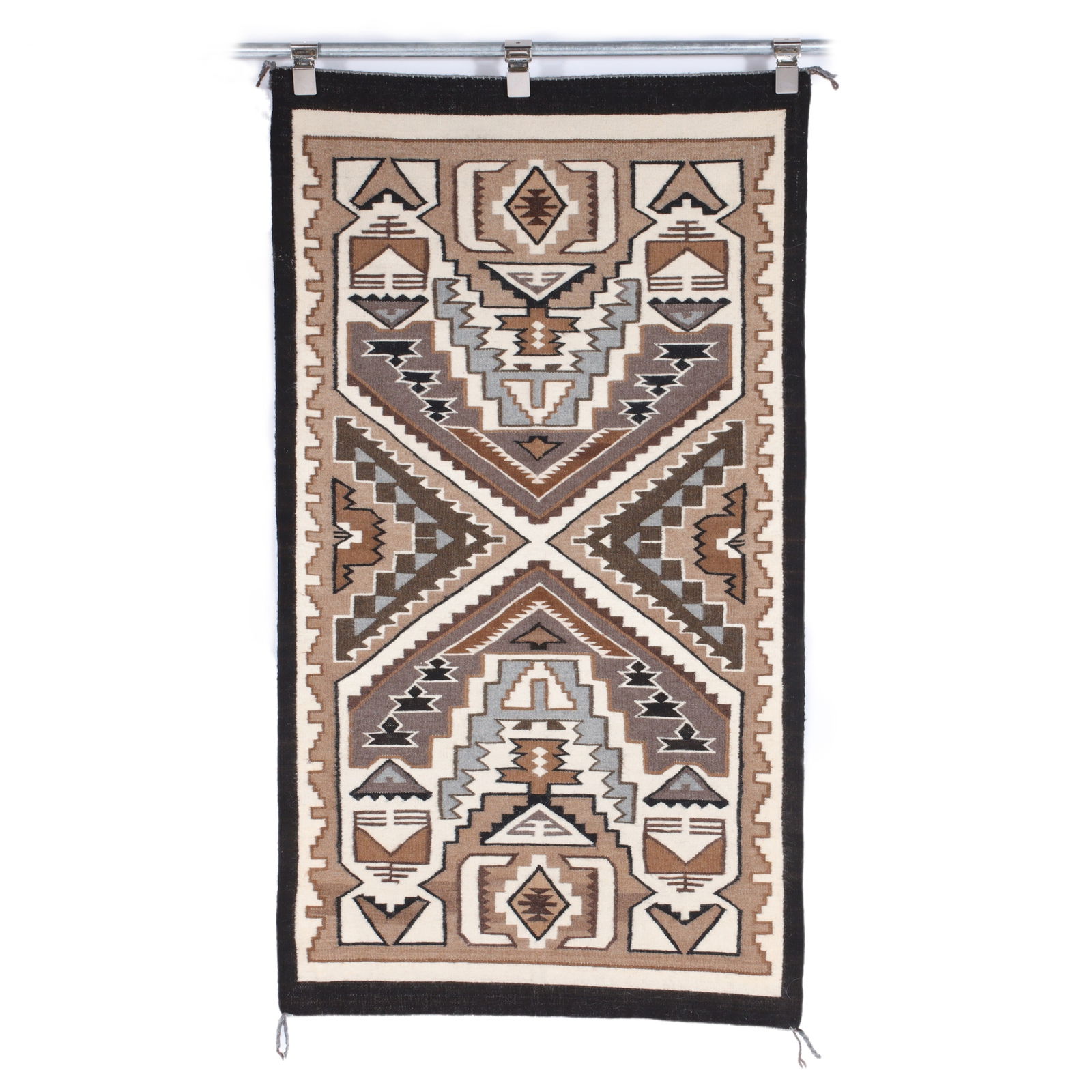 Cecilia Tsosie Master Weaver, Teec Nos Pos Native American rug in Two Gray Hills color, 1980s 30 (1 of 9)