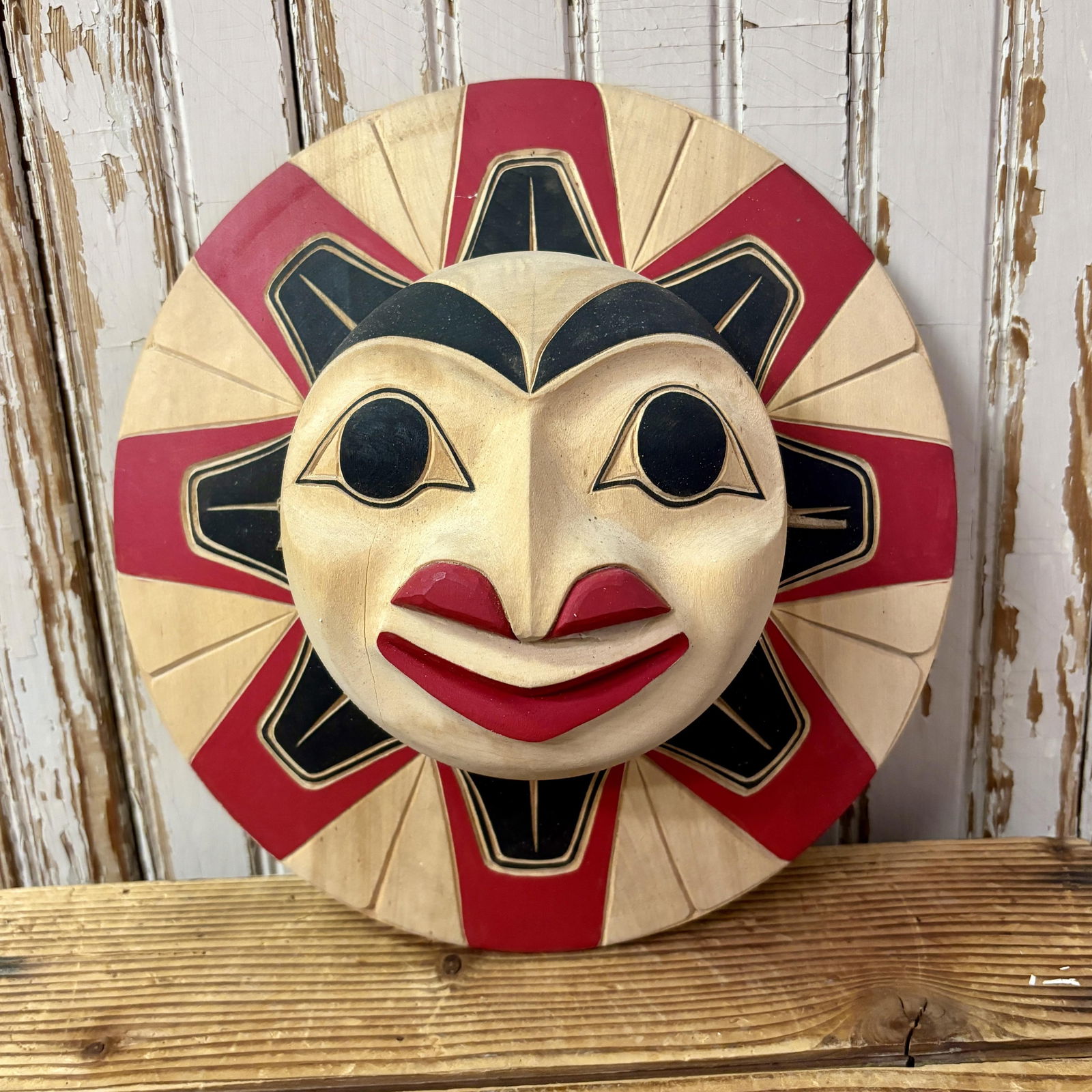 Northwest Coast Carved Wooden Mask, ca. mid 20th Century 10 1/4" diameter x 4" high (1 of 5)