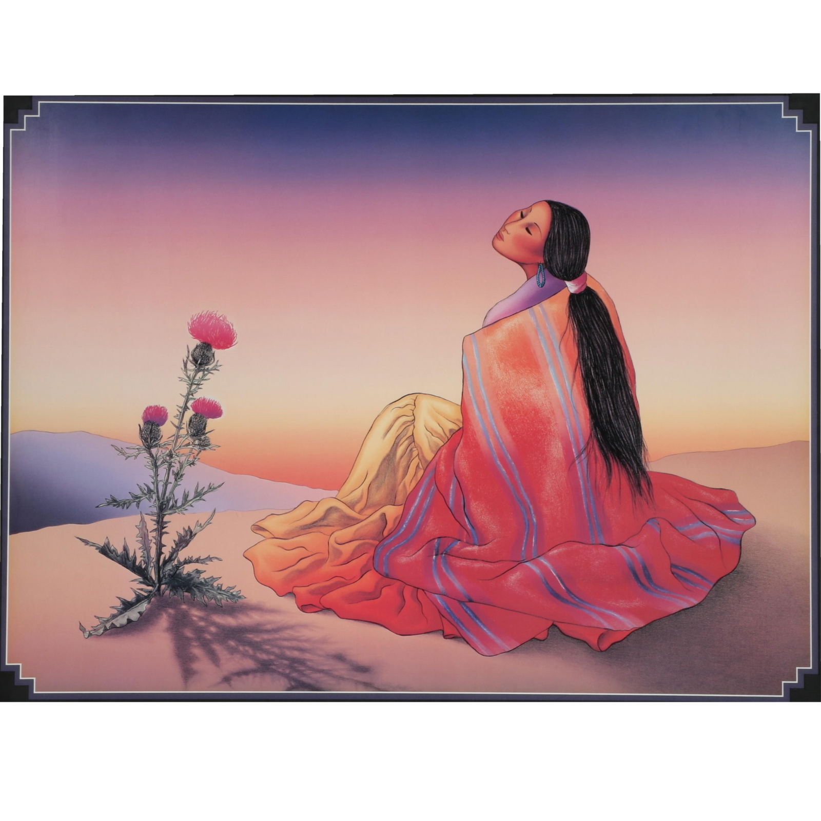 Navajo Woman framed poster by R.C. Gorman 21" high x 27 1/2" wide image - 27 1/2" high x 35" wide as (1 of 6)