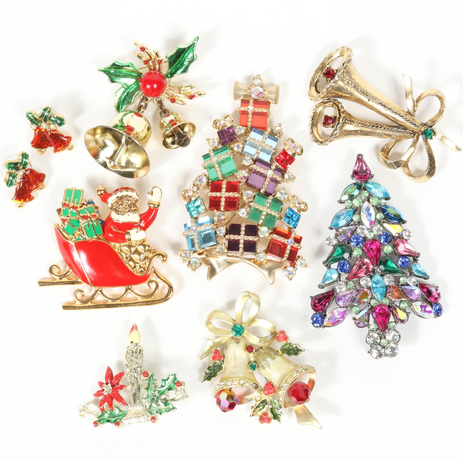 Christmas Holiday Figural 8pc Group Including Avon 2006 3rd Annual Christmas Tree Brooch, Avon 2007 (1 of 11)