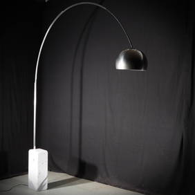 Achille and Pier Giacomo Castiglioni, Italian (1918-2002), Original Arco floor lamp, Stainless steel (1 of 12)
