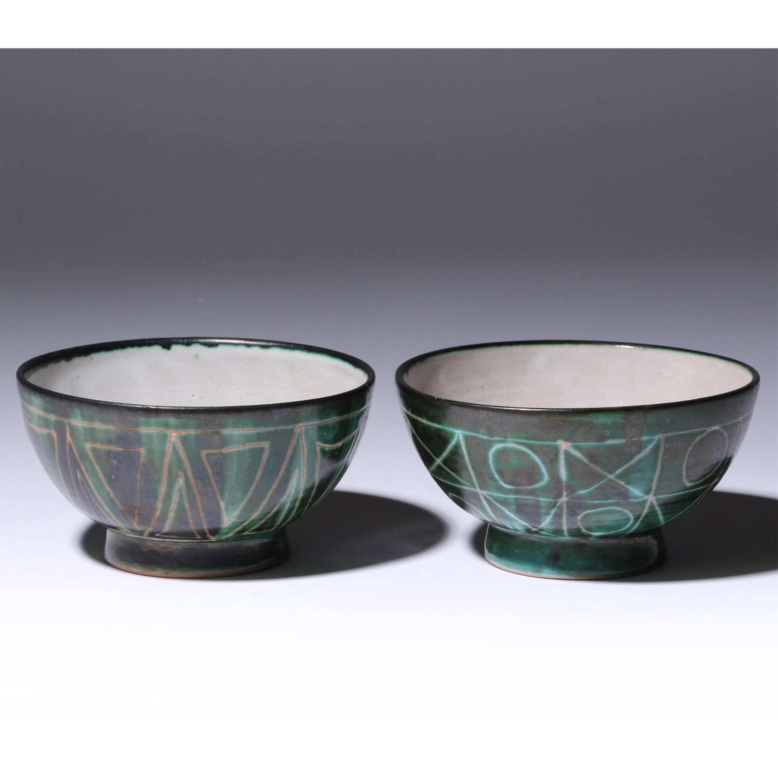 2 Robert Picault (1919-2000) ceramic bowls, 2 1/2" x 4 3/4" (1 of 5)