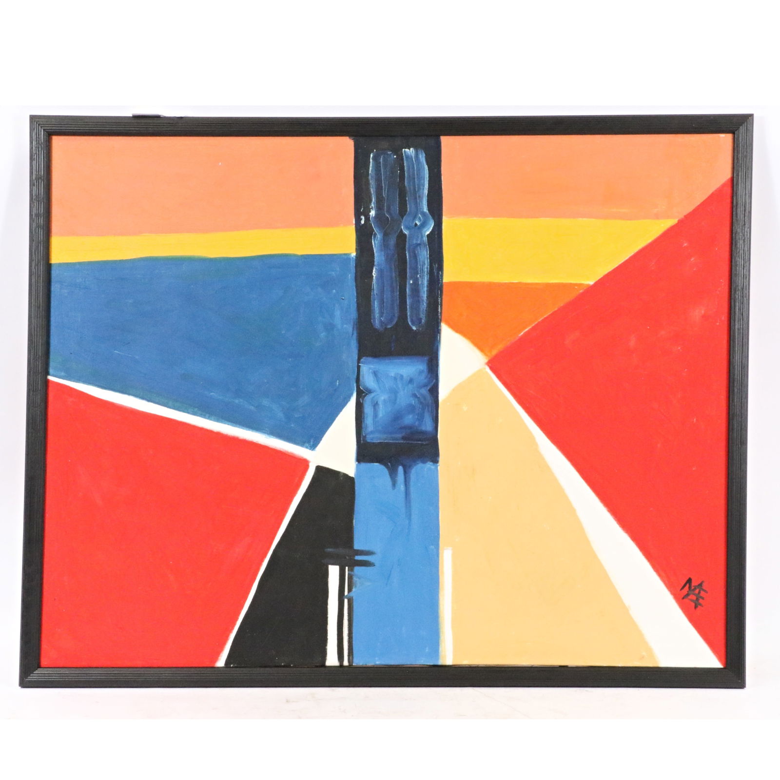 Mae Alice Engron, Indiana (1933-2007), abstract, oil on canvas, 27 1/2"H x 35 1/2"W, 29 1/4"H x 37 (1 of 8)