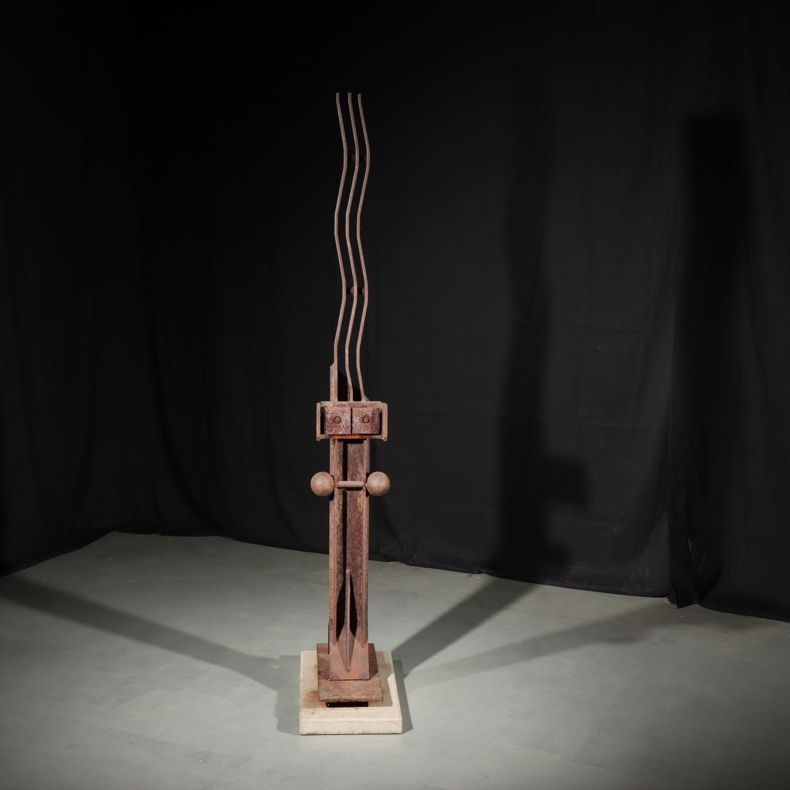 The Opera Singer" abstract modern figural sculpture, Concrete and welded steel, 73" x 24" x 12 (1 of 12)