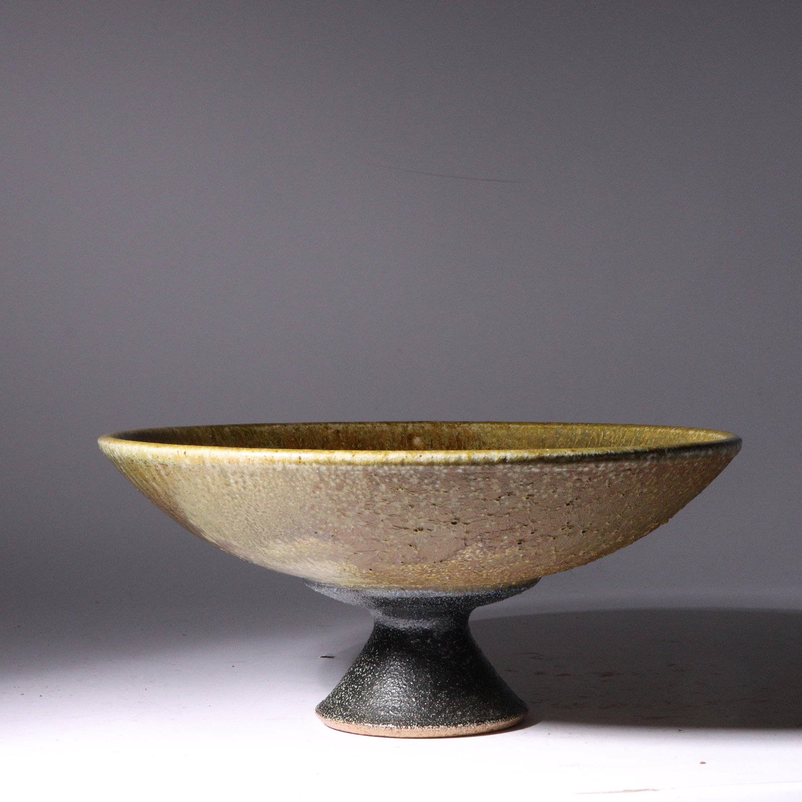 Don (Donald) Reitz, American (1929 - 2014), studio pottery pedestal bowl, glazed stoneware, 6 1/4"H (1 of 5)