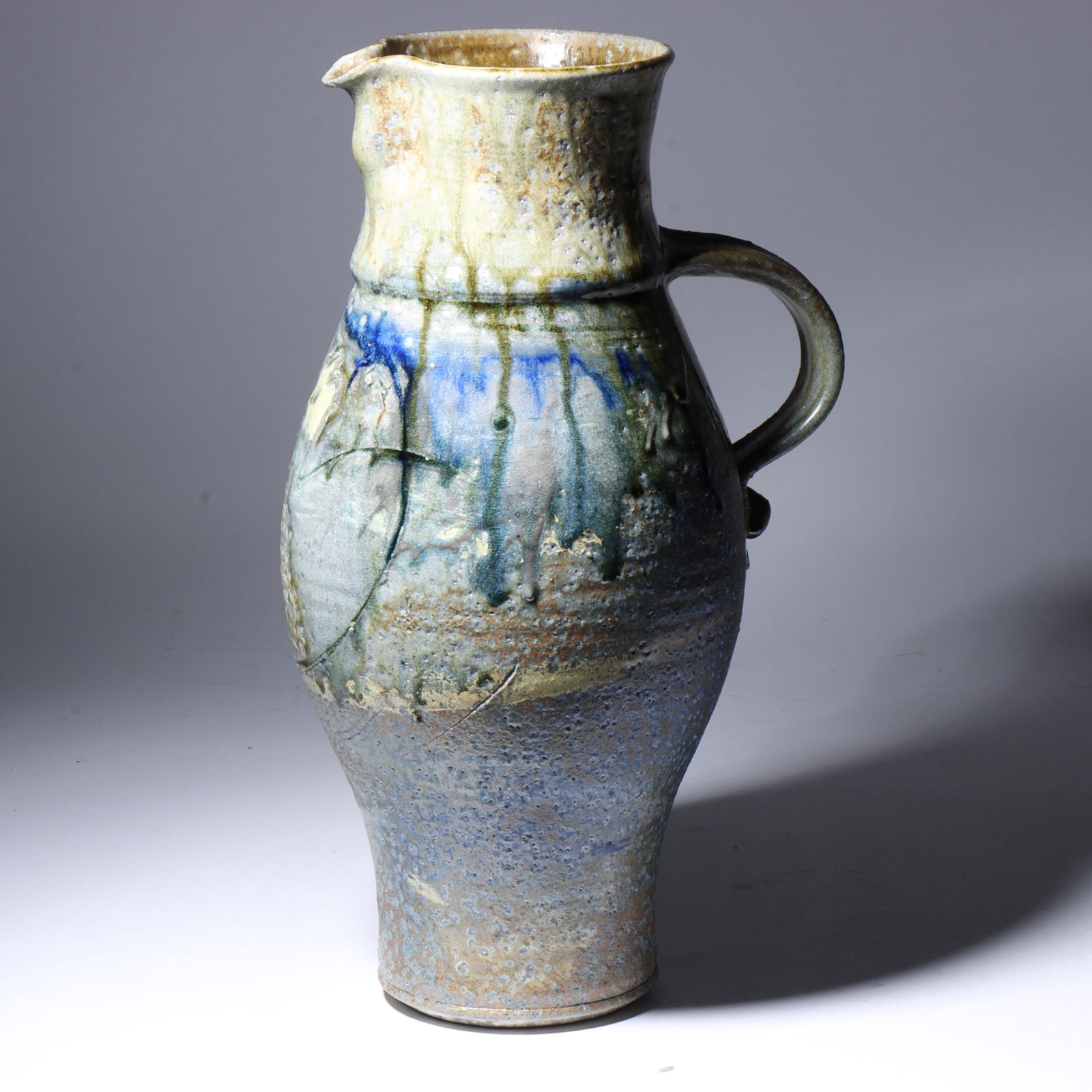 Don (Donald) Reitz, American (1929 - 2014), studio pottery pitcher, glazed stoneware, 14 1/4"H x 6 (1 of 7)