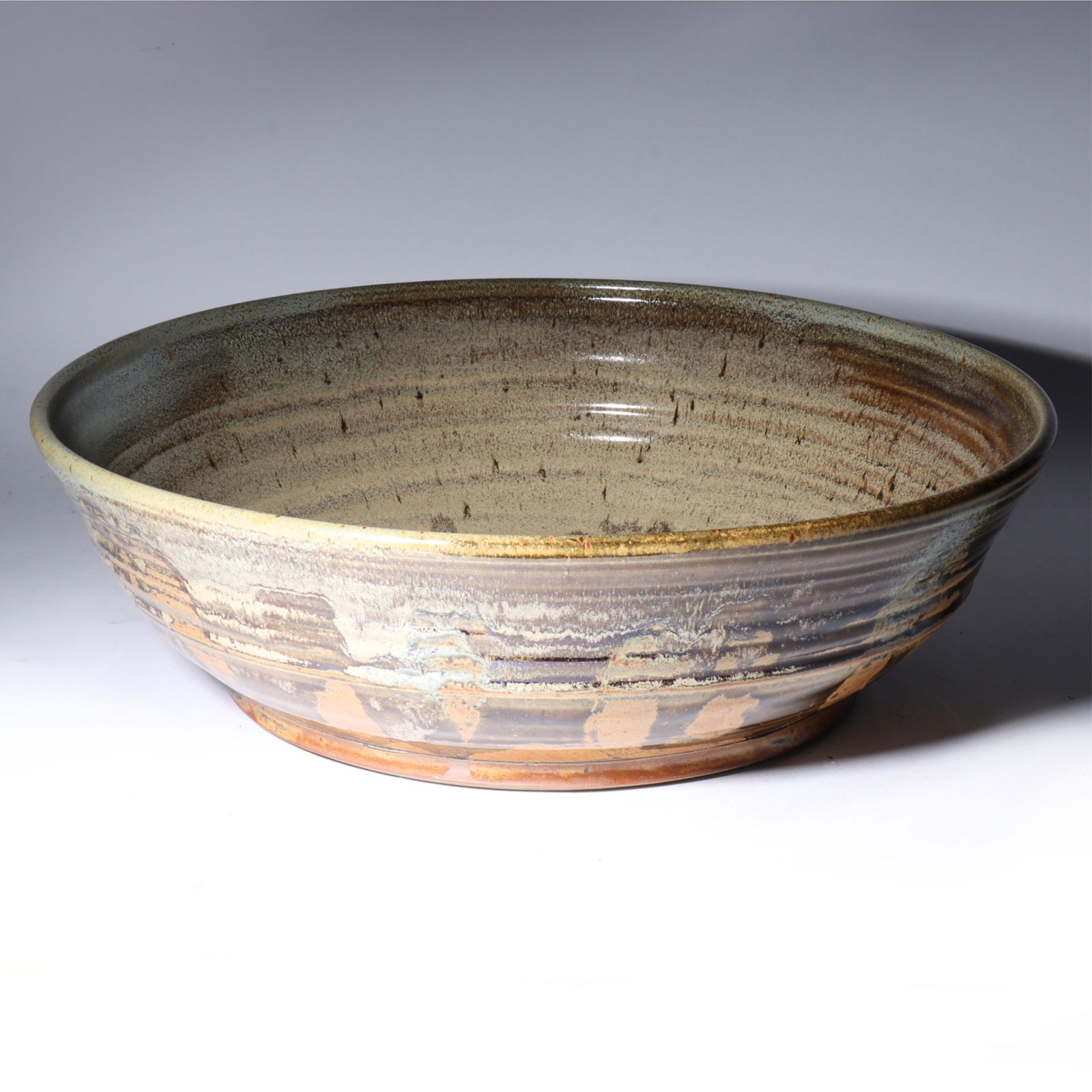 Barry Unitas Barnes, American (20th/21st century), large 19 inch art pottery bowl, 2009, stoneware, (1 of 6)