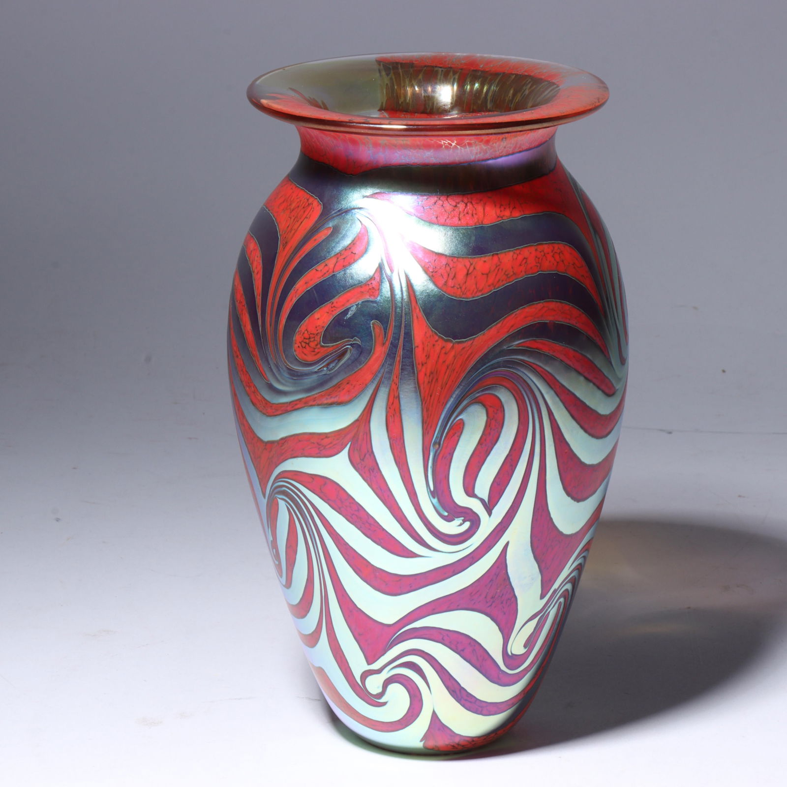 Robert Eickholt, American (B. 1947), King Tut vase, 2005, art glass, 8"H x 4 1/4"Diam. (1 of 5)