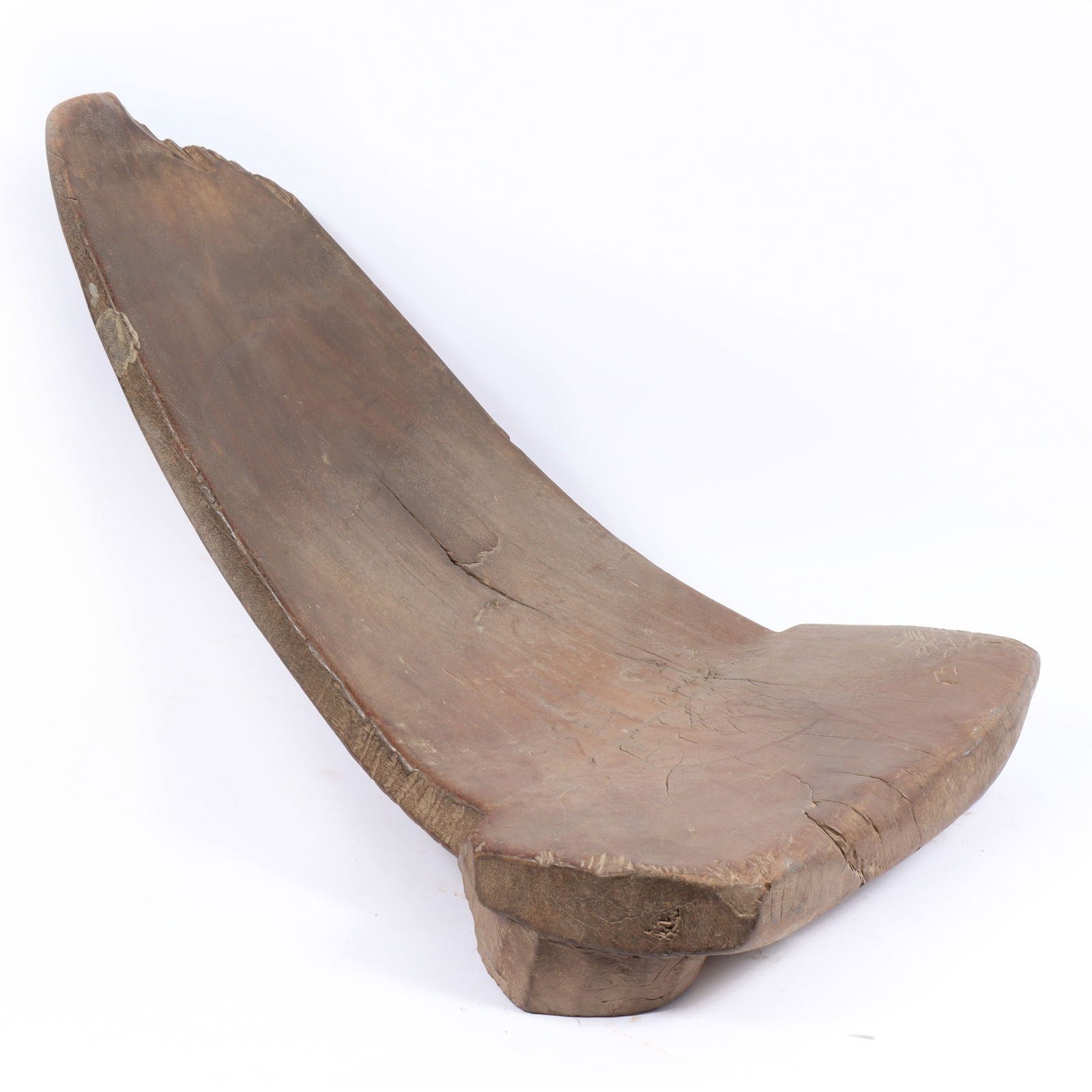 African Tiv carved wood reclined chair, Nigeria. 19"H x 21"W x 27"D: African Tiv carved wood reclined chair, Nigeria. 19"H x 21"W x 27"D. This lot requires local pickup or third party shipping. Please contact us for a list of third party shippers.