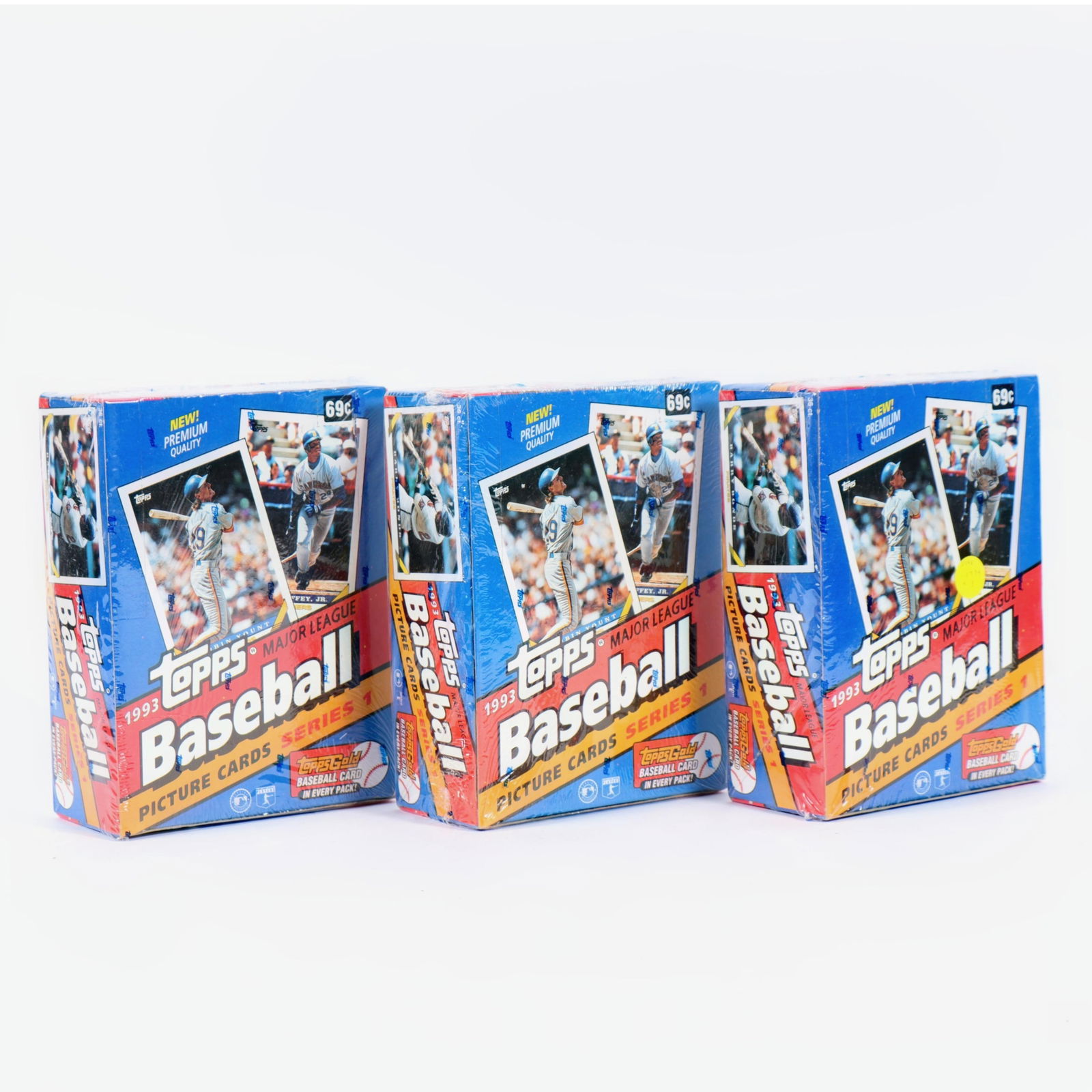 3 Sealed Wax Boxes 1993 Topps Baseball, Jeter Rookie Year (1 of 7)