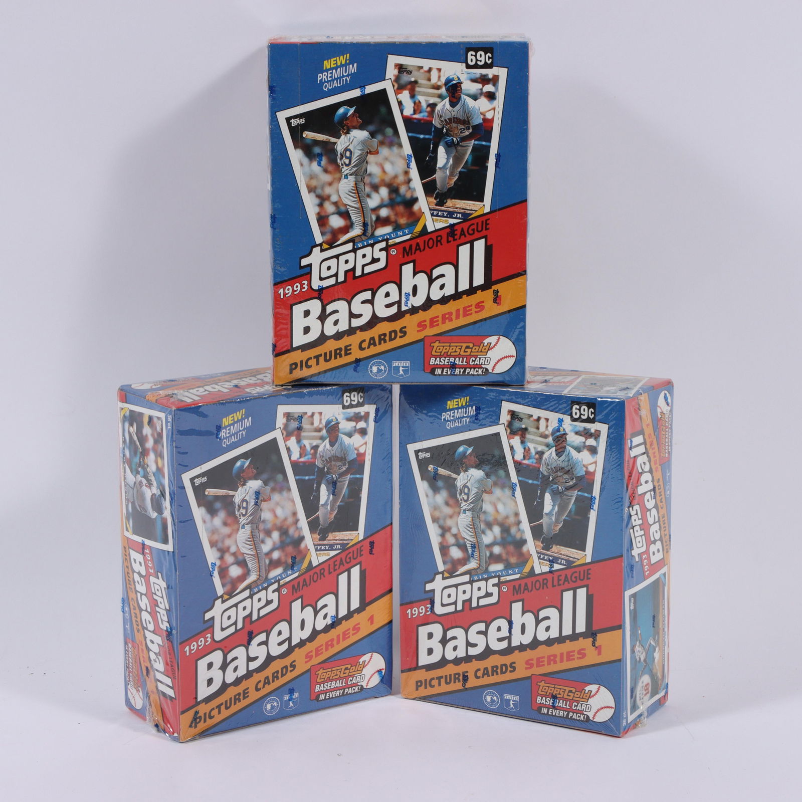 3 Sealed Wax Boxes 1993 Topps Baseball, Jeter Rookie Year (1 of 3)