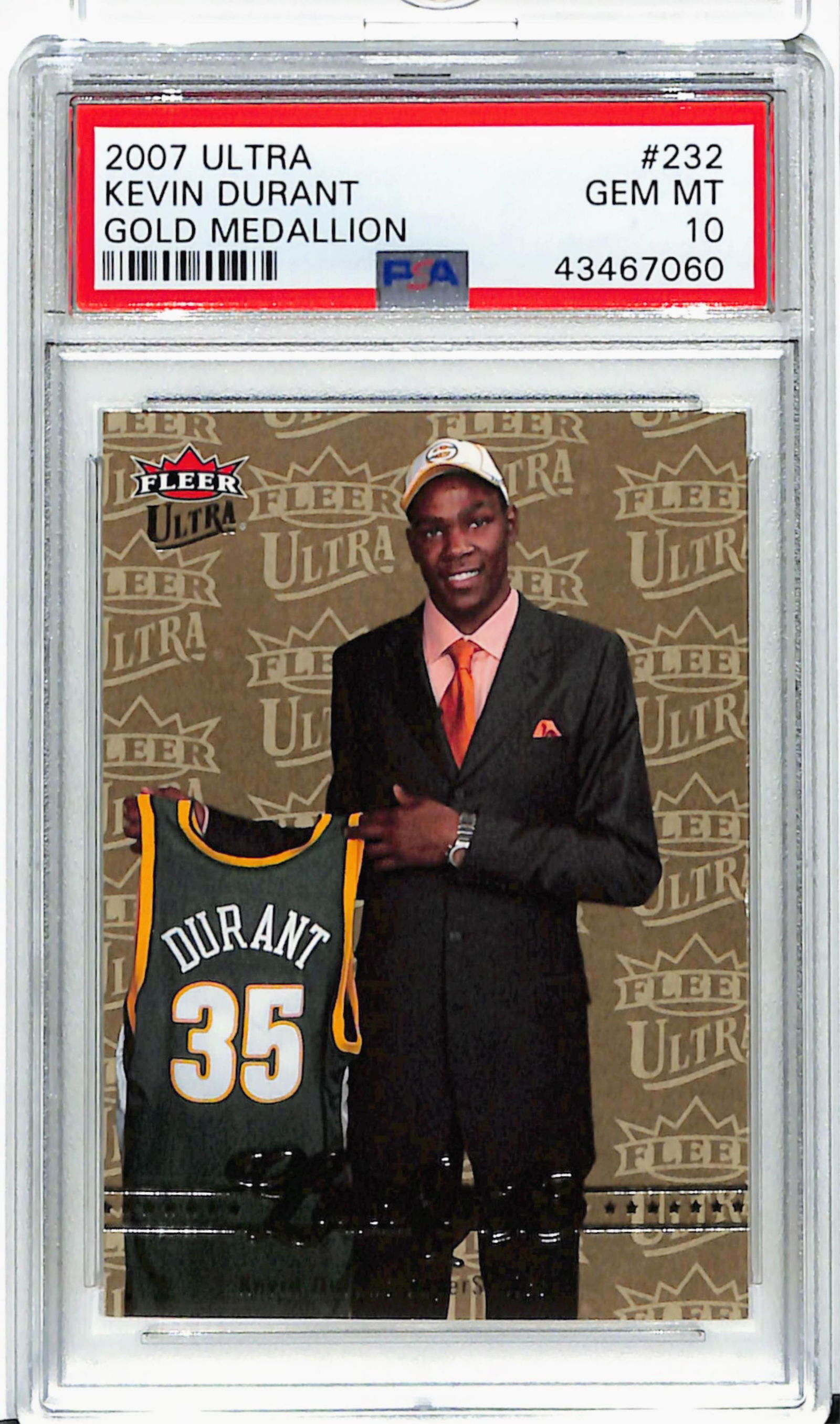 2007 Ultra Gold Medallion Kevin Durant Rookie #232 PSA 10 Gem Mint (1 of 2)