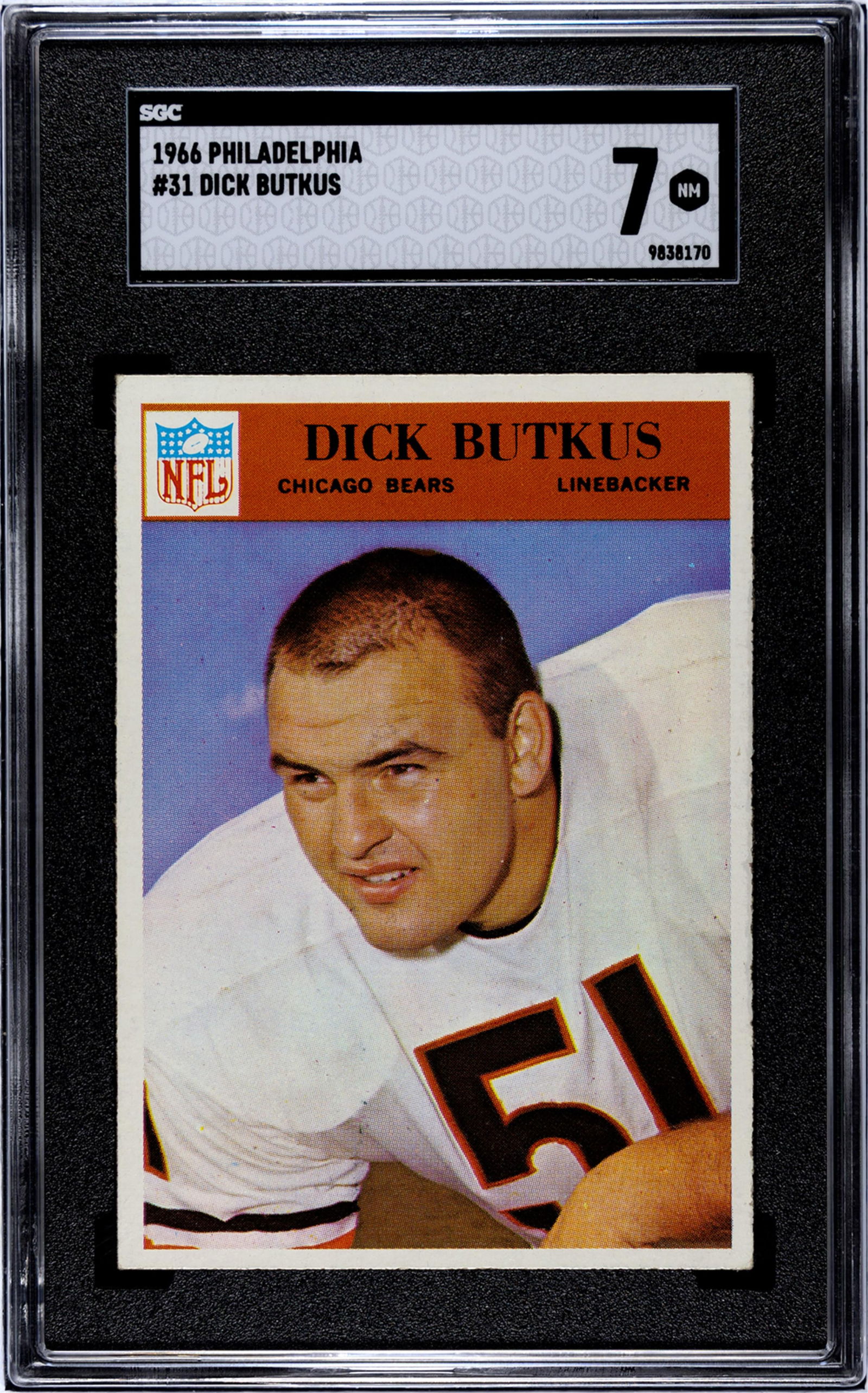 1966 Philadelphia Complete Football Card Set, Dick Butkus SGC 7 (1 of 15)