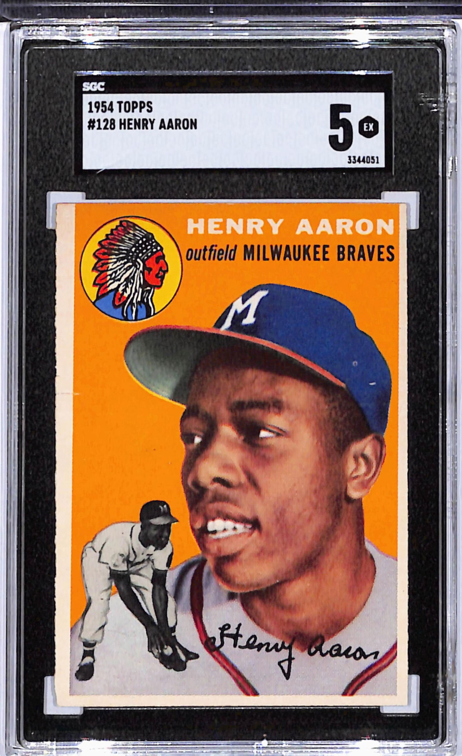 1954 Topps Complete Baseball Set, Aaron Rookie SGC 5, Kaline Rookie PSA 3.5, Banks SGC 3 (1 of 18)