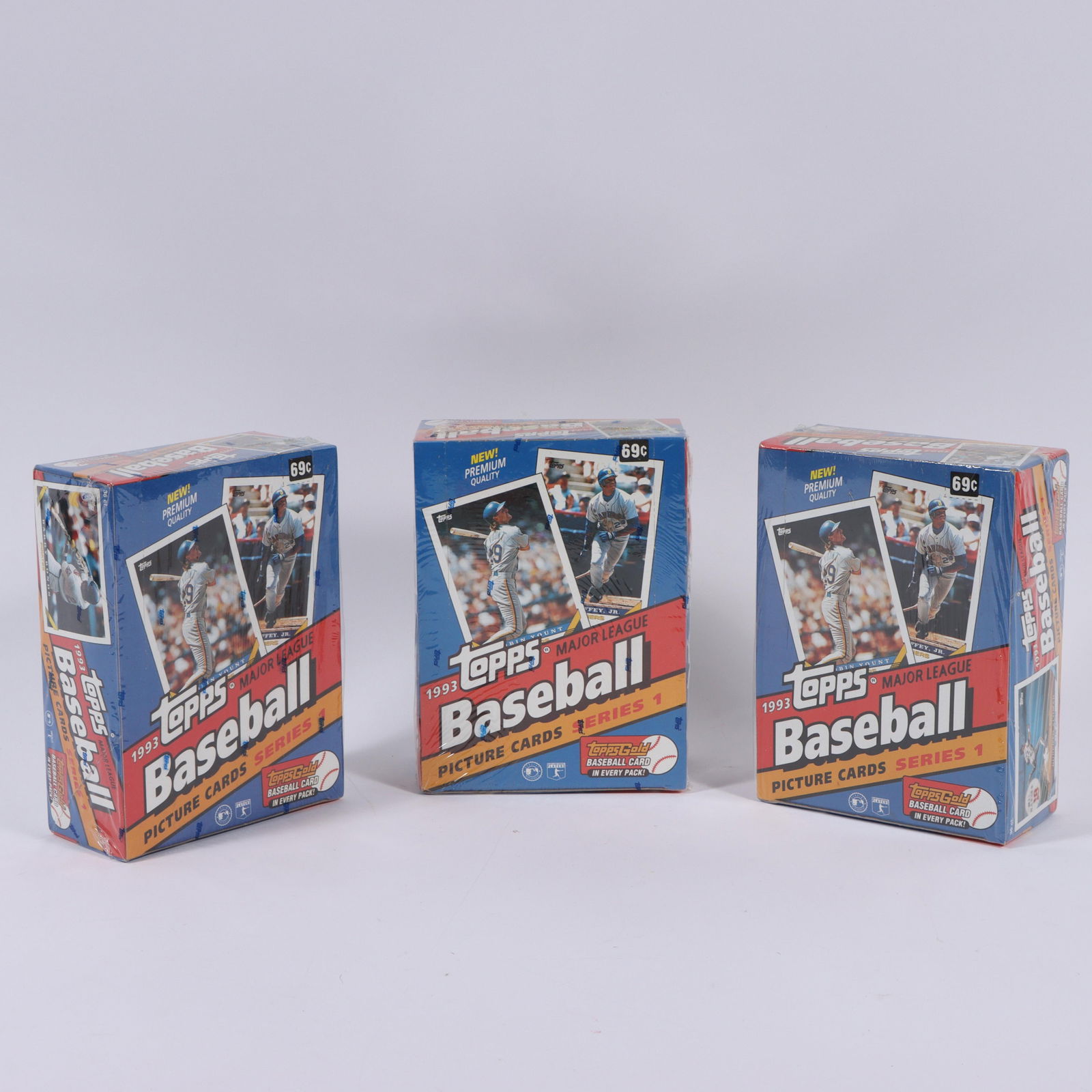 3 Sealed Wax Boxes 1993 Topps Baseball, Jeter Rookie Year (1 of 4)