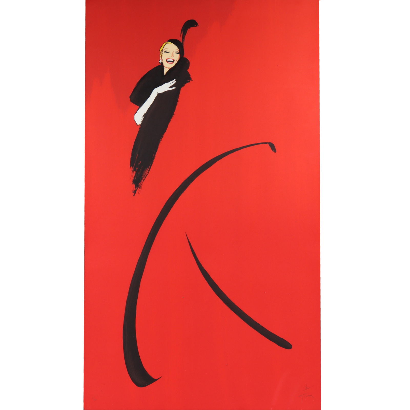 Rene Gruau, , color lithograph, 50 1/2? x 29 1/4?w (sheet) 61 1/2? x 39?w (frame) (1 of 8)