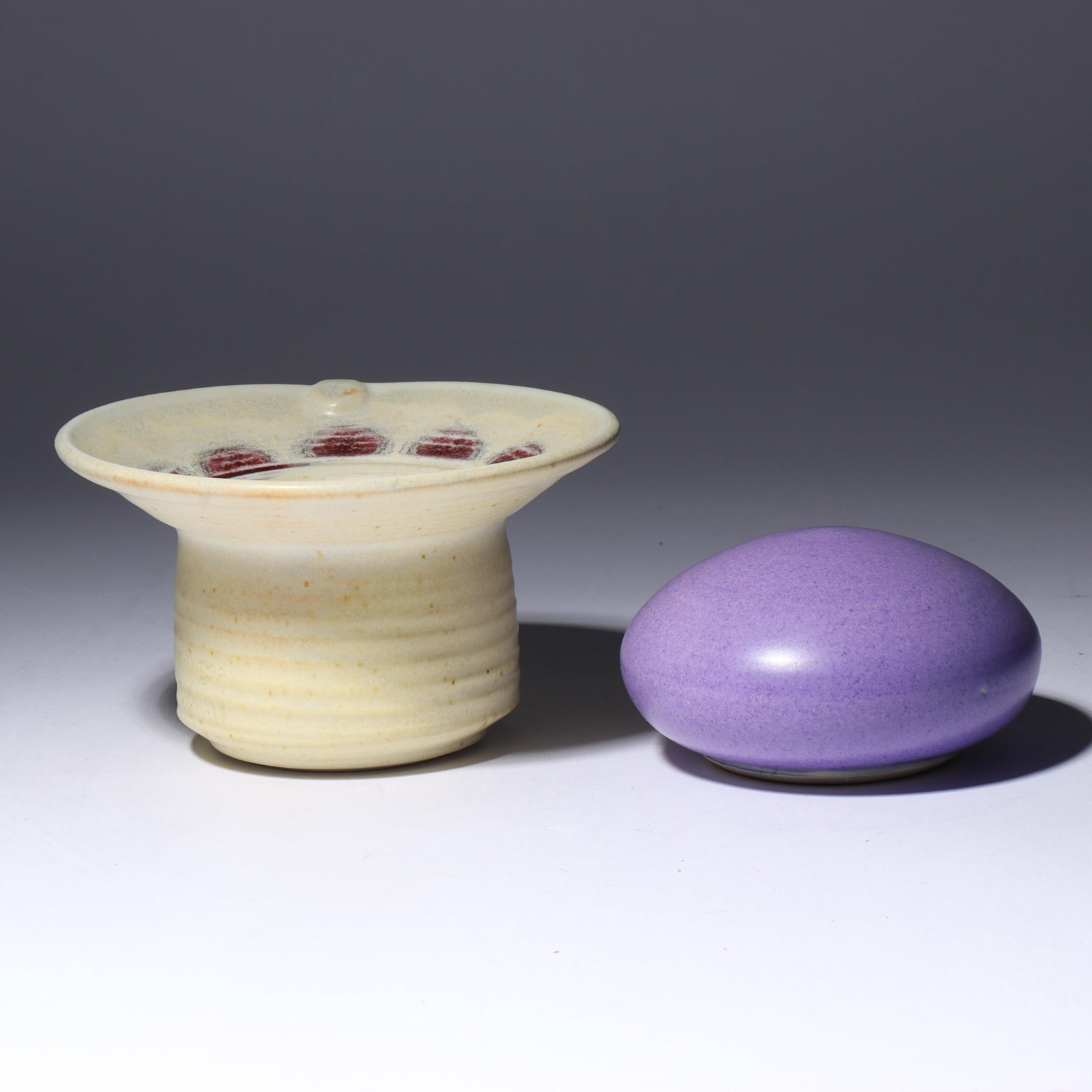 Otto Heino, American (1915-2009), studio pottery vessel and closed form rattle, 2001/2007, glazed (1 of 7)