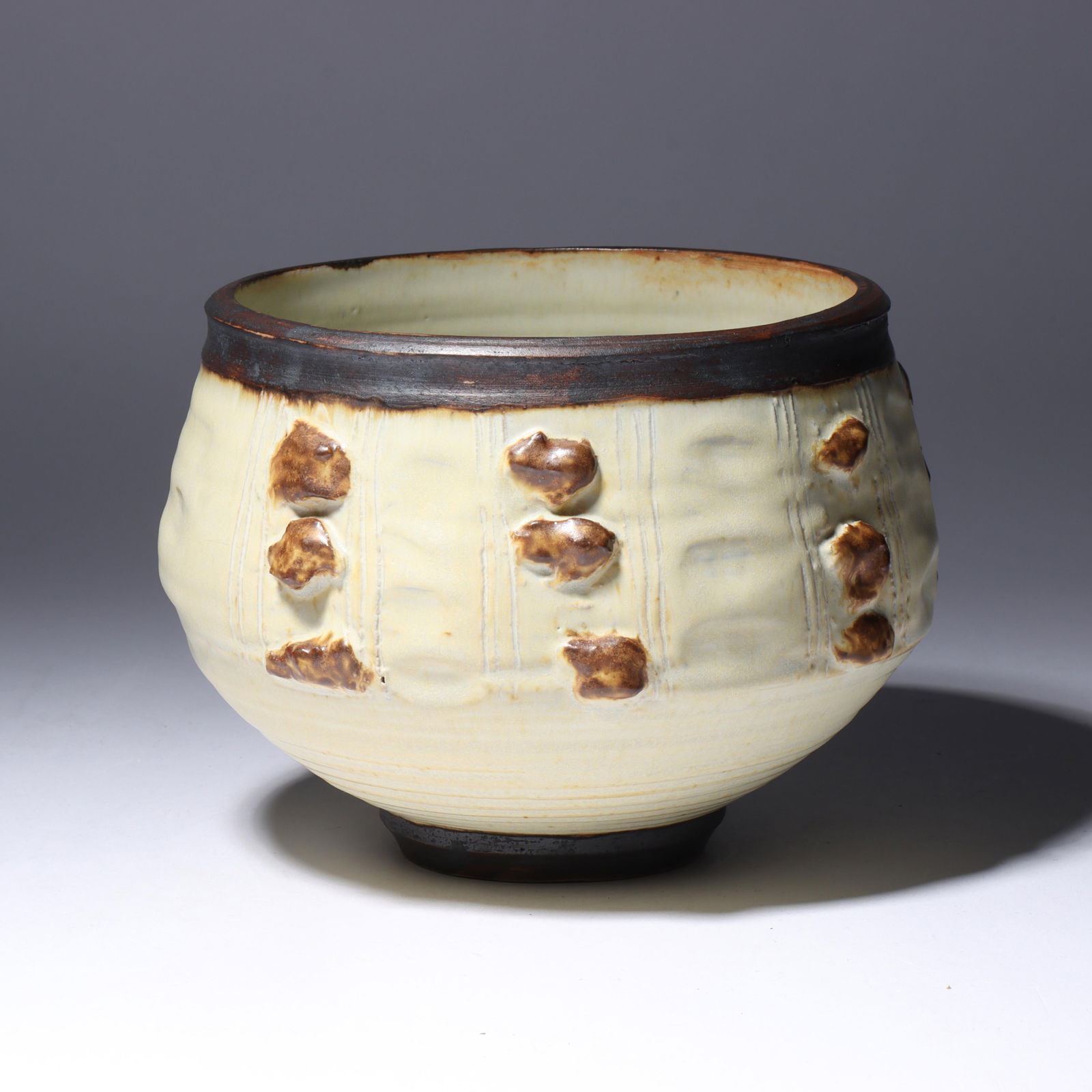 Otto Heino, American (1915-2009), studio pottery bowl, 2004, ceramic stoneware, 5 1/2"H x 6 (1 of 7)