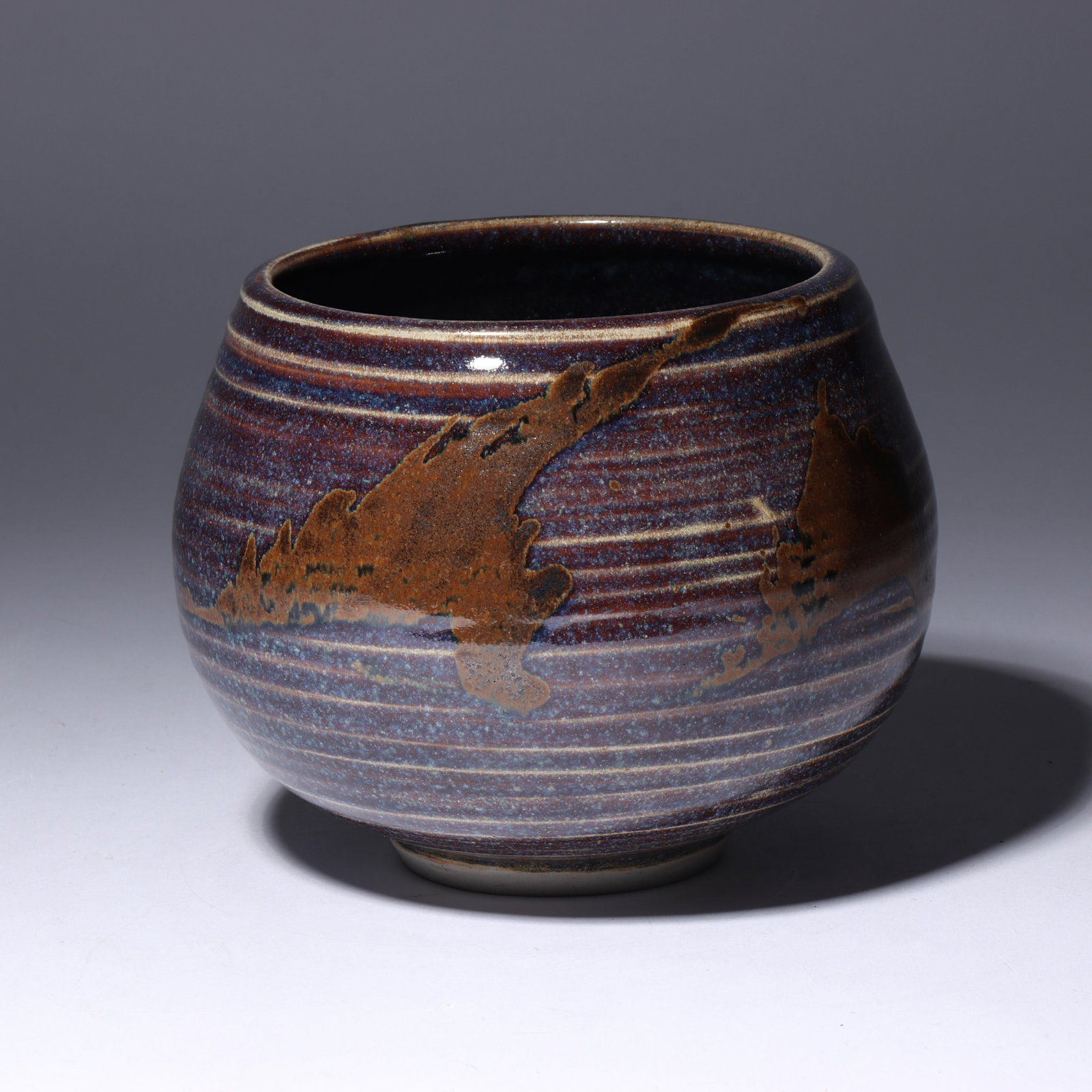 Vivika and Otto Heino, American (20th Century), studio pottery bowl, 1995, glazed stoneware, 4 3/4"H: Vivika and Otto Heino American (20th Century) studio pottery bowl, 1995 glazed stoneware Signed and dated under base. Biography from the Archives of askART: Otto and Vivika moved to California in 1952