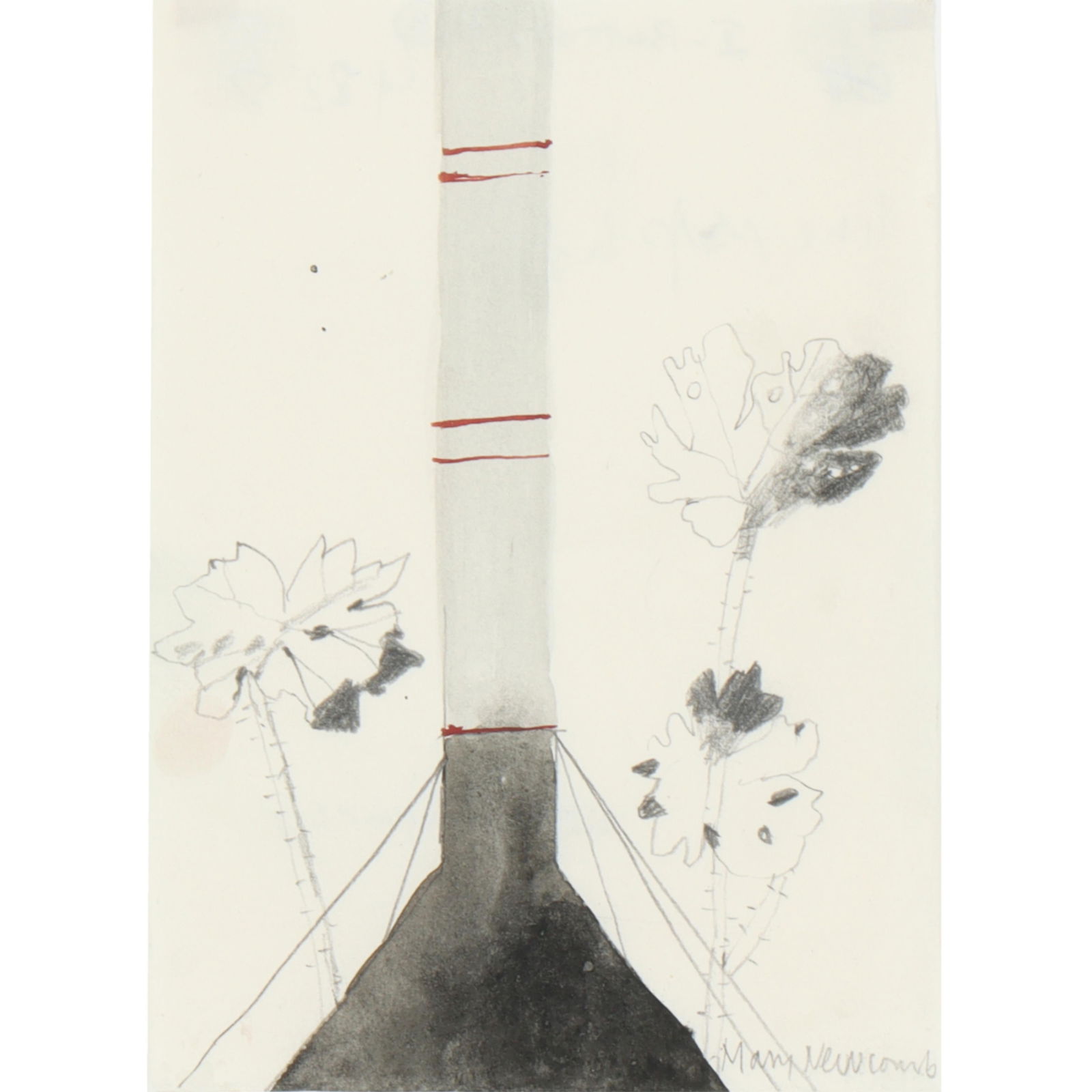 Mary Slatford Newcomb, British (1922 - 2008), still life, graphite and ink wash / watercolor on (1 of 7)