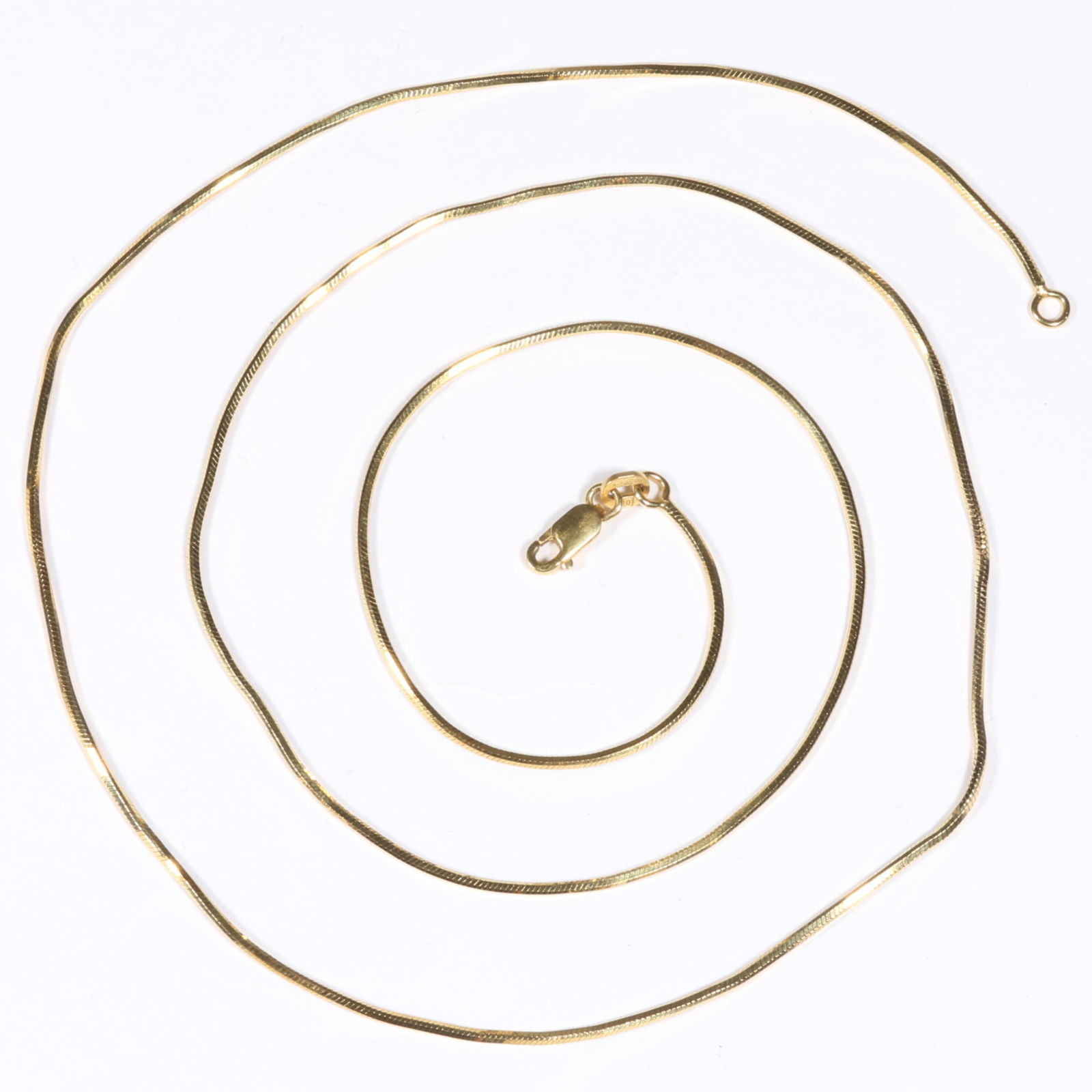 14K yellow gold hexagonal snake link necklace. 24 1/4"Long (1 of 5)