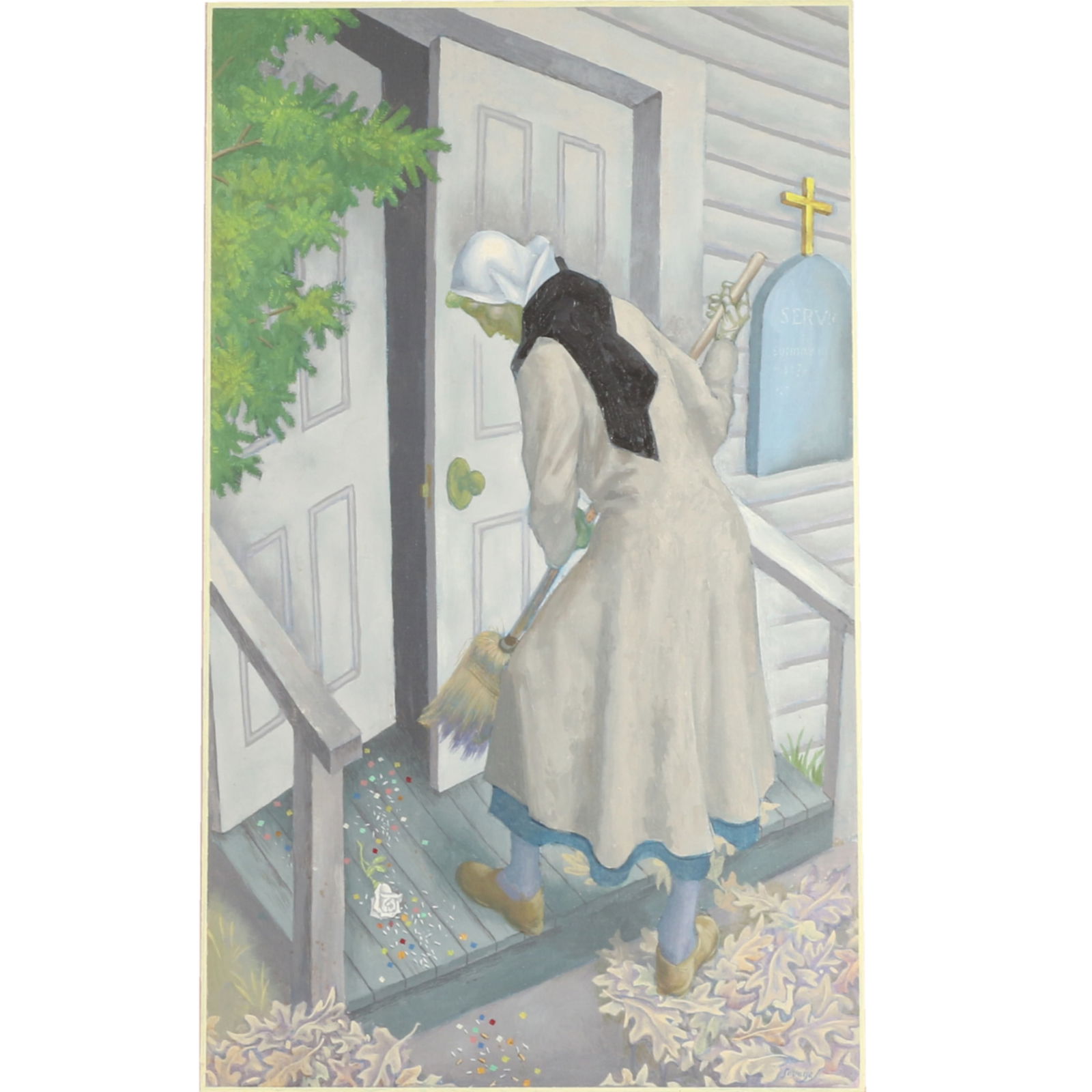 Eugene Francis Savage, American, Indiana (1883 - 1978), The Sweeper, oil on canvas, 57"H x: Eugene Francis Savage American, Indiana (1883 - 1978) The Sweeper oil on canvas Signed lower right. This item requires local pickup or third party shipping. Please contact us for a list of preferred s