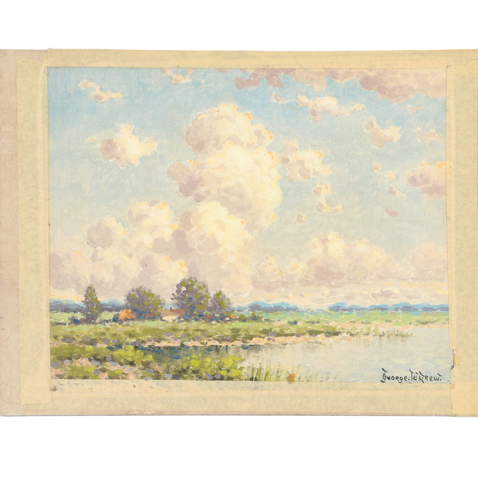 George W. Drew, New York (1875-1968), landscape, oil on board, 9"H x 12"W (1 of 9)