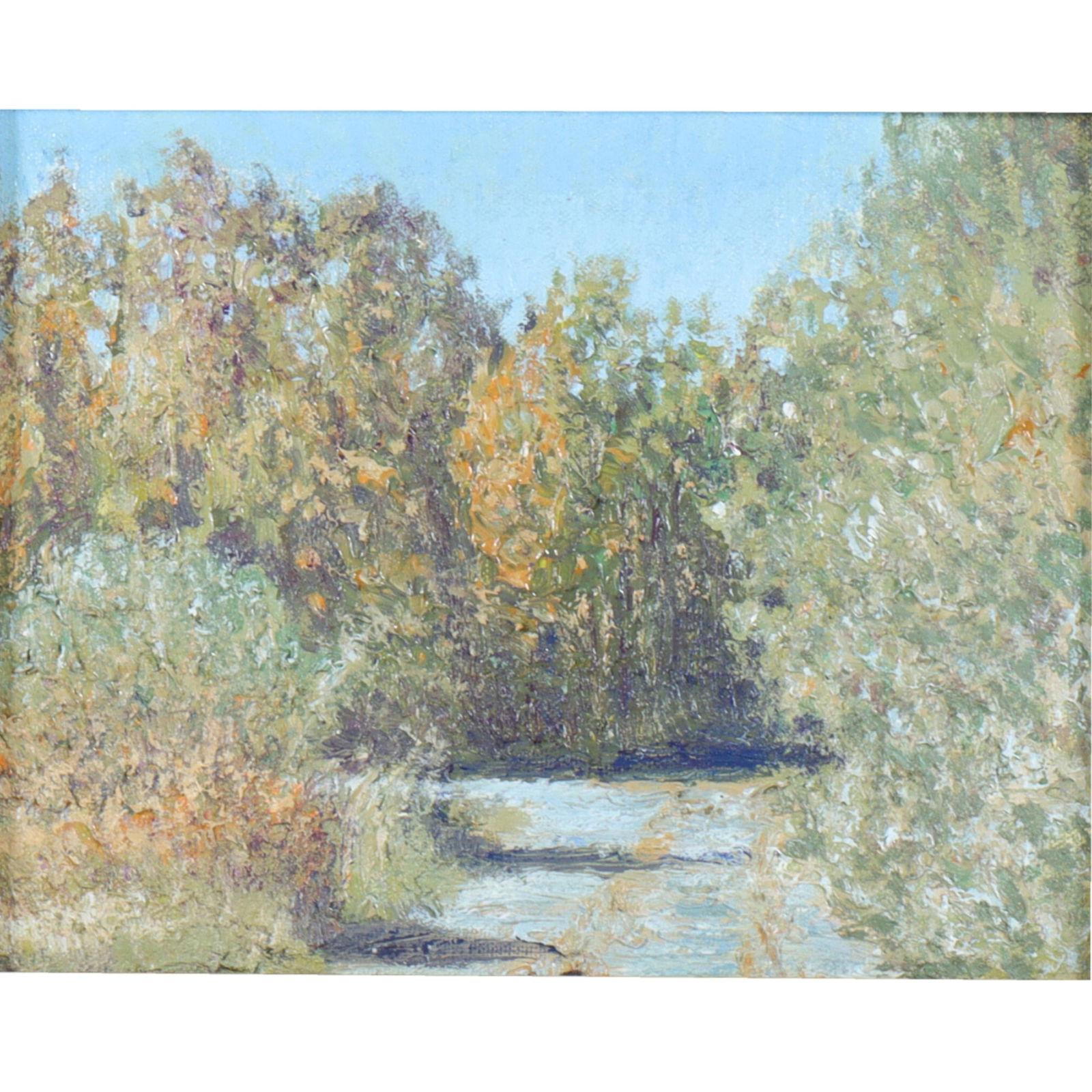 Watmough, American (21st Century), path in a landscape, oil on canvas, 7 1/2"H x 9 1/2"W(sight), (1 of 8)