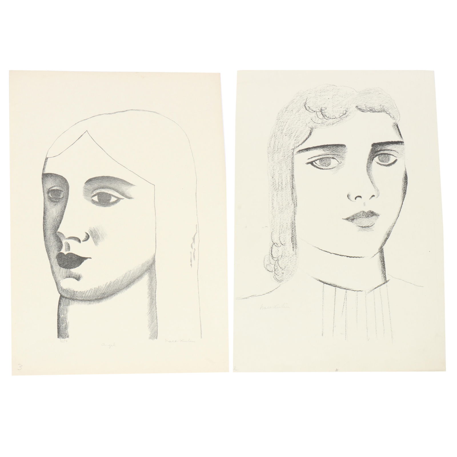 Walt Francis (Walter) Kuhn, New York, California (1877 - 1949), Angel / Vessel, 2 female portraits, (1 of 6)