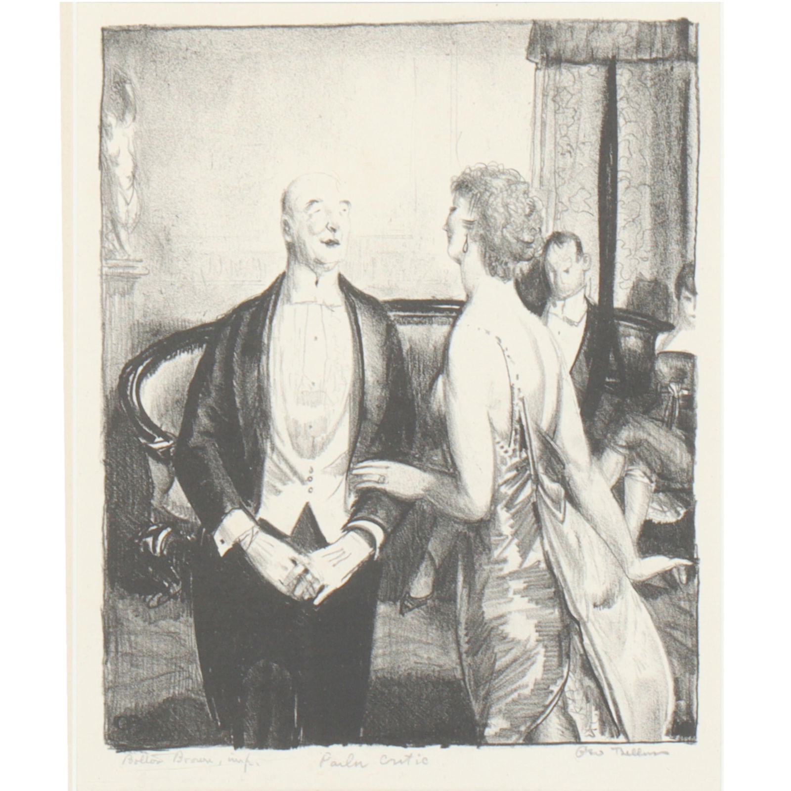 George Bellows, New York, Ohio (1882 - 1925), The Parlor Critic, lithograph, 9 1/2"H x 7 (1 of 9)