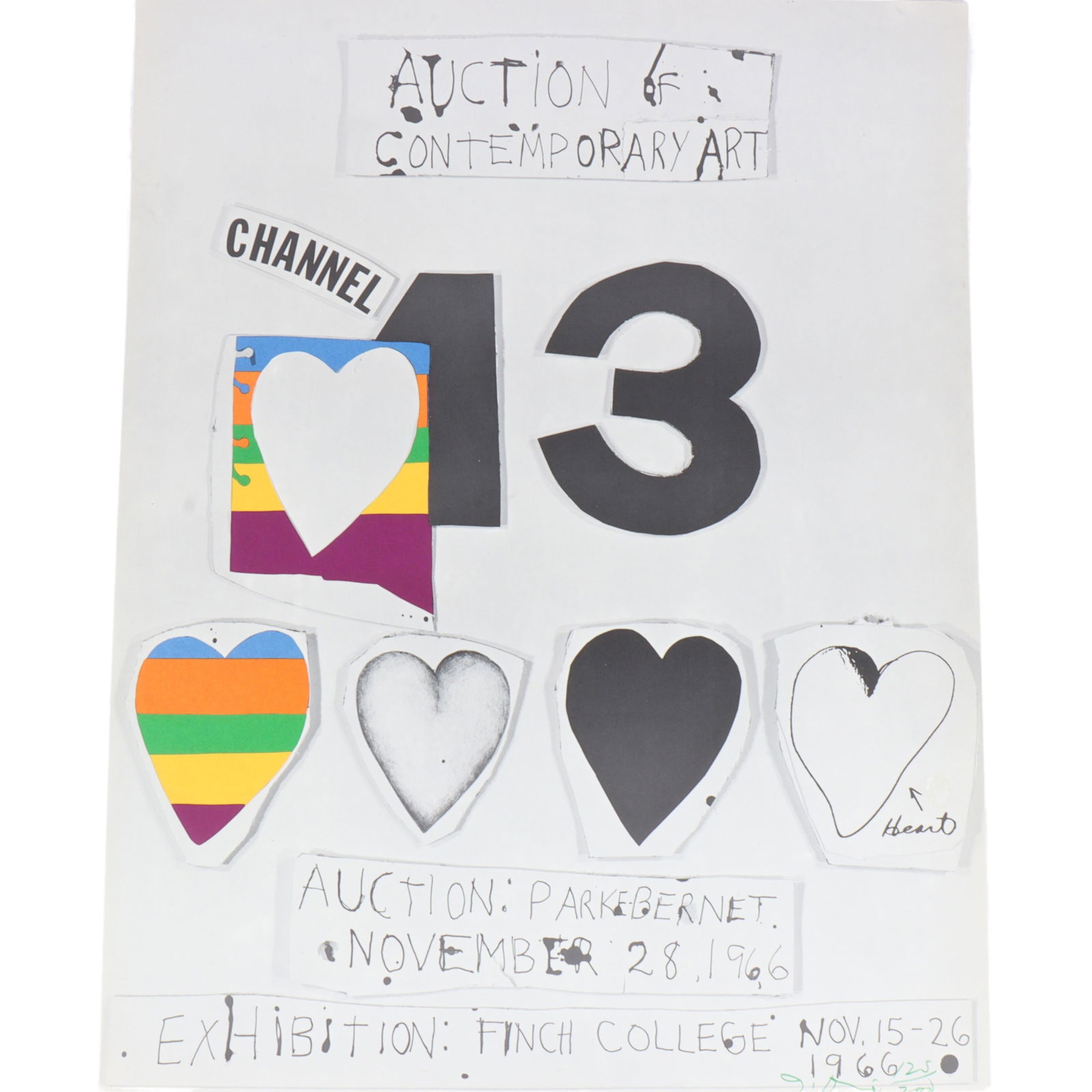 Jim Dine, New York, Ohio (b.1935), Love for Channel 13 and Public Television, 1966, exhibition (1 of 8)