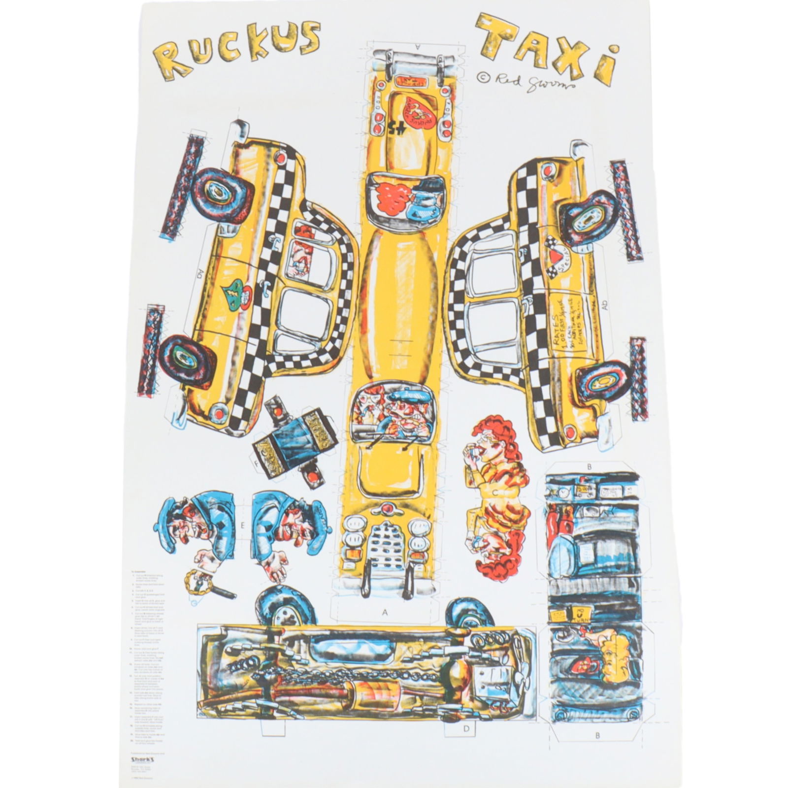 Red (Charles Rogers) Grooms, New York, Tennessee (b. 1937), Ruckus Taxi unassembled Pop Art (1 of 7)