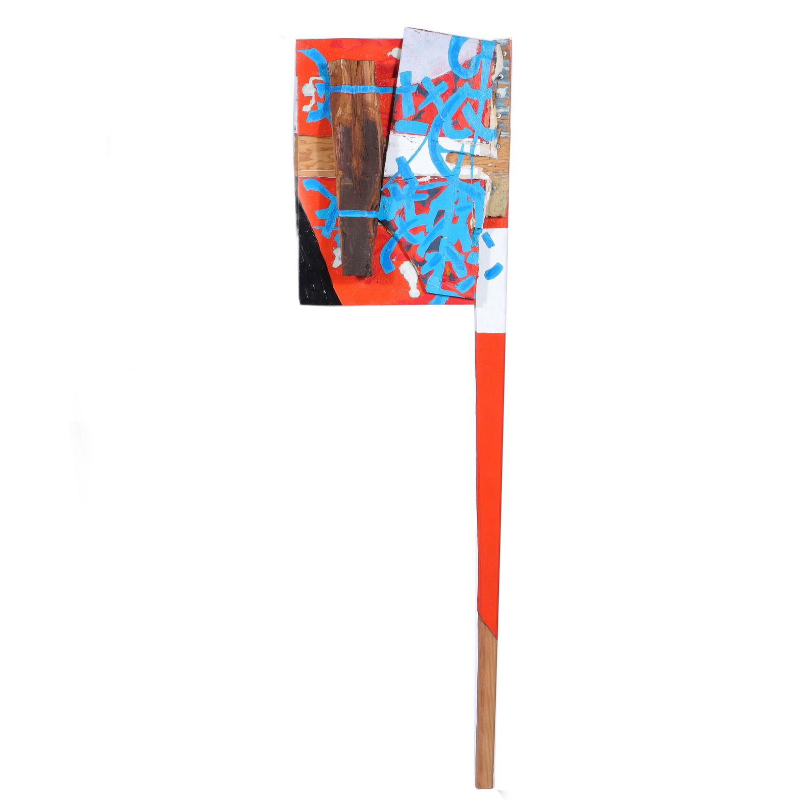Cordy Ryman, New York (b. 1971), Red Leg, 2001, painted wood assemblage, 80"H x 20 1/2"W x 8"D (1 of 8)
