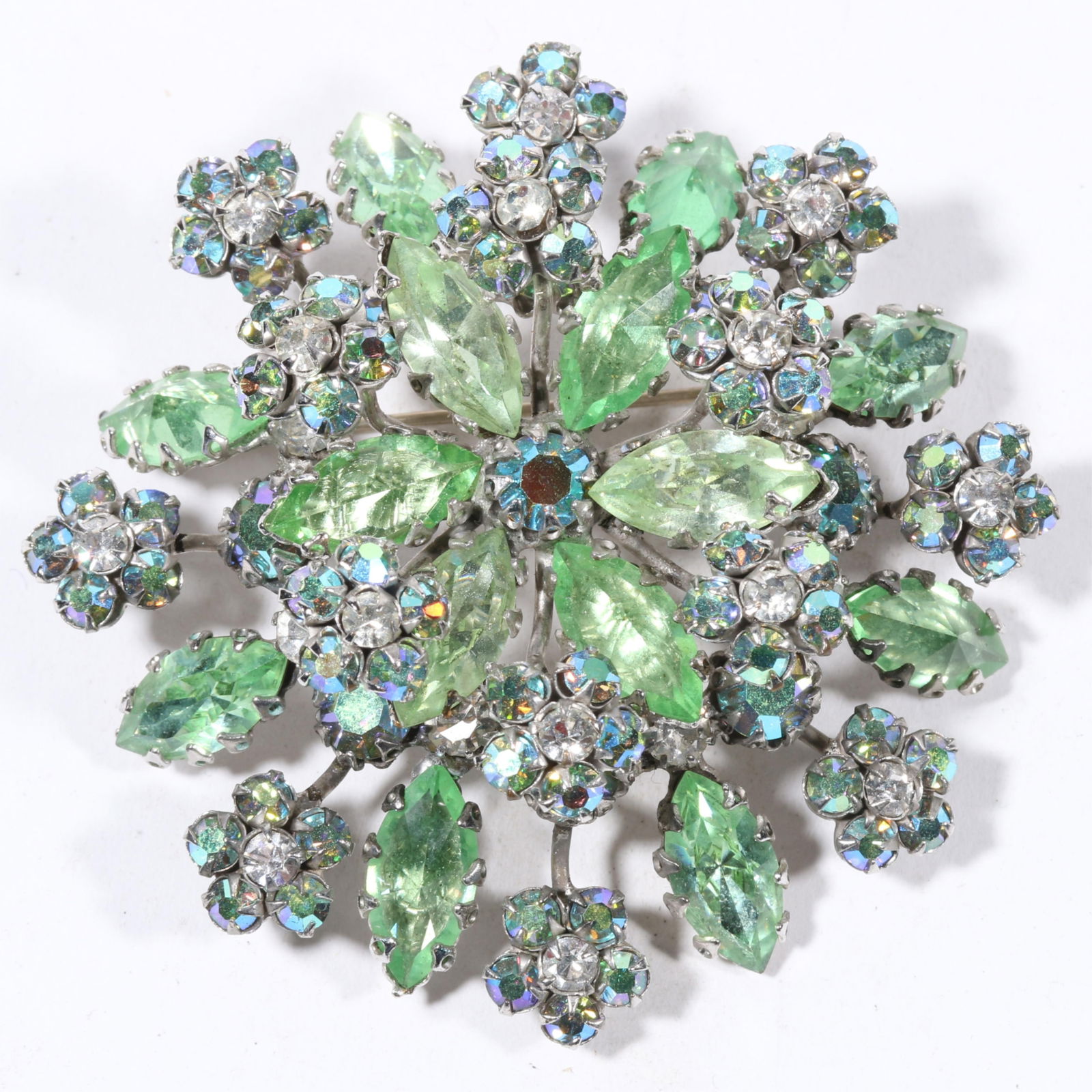 Vintage unsigned Schreiner book piece large dimensional springtime floral or snowflake pendant (1 of 9)