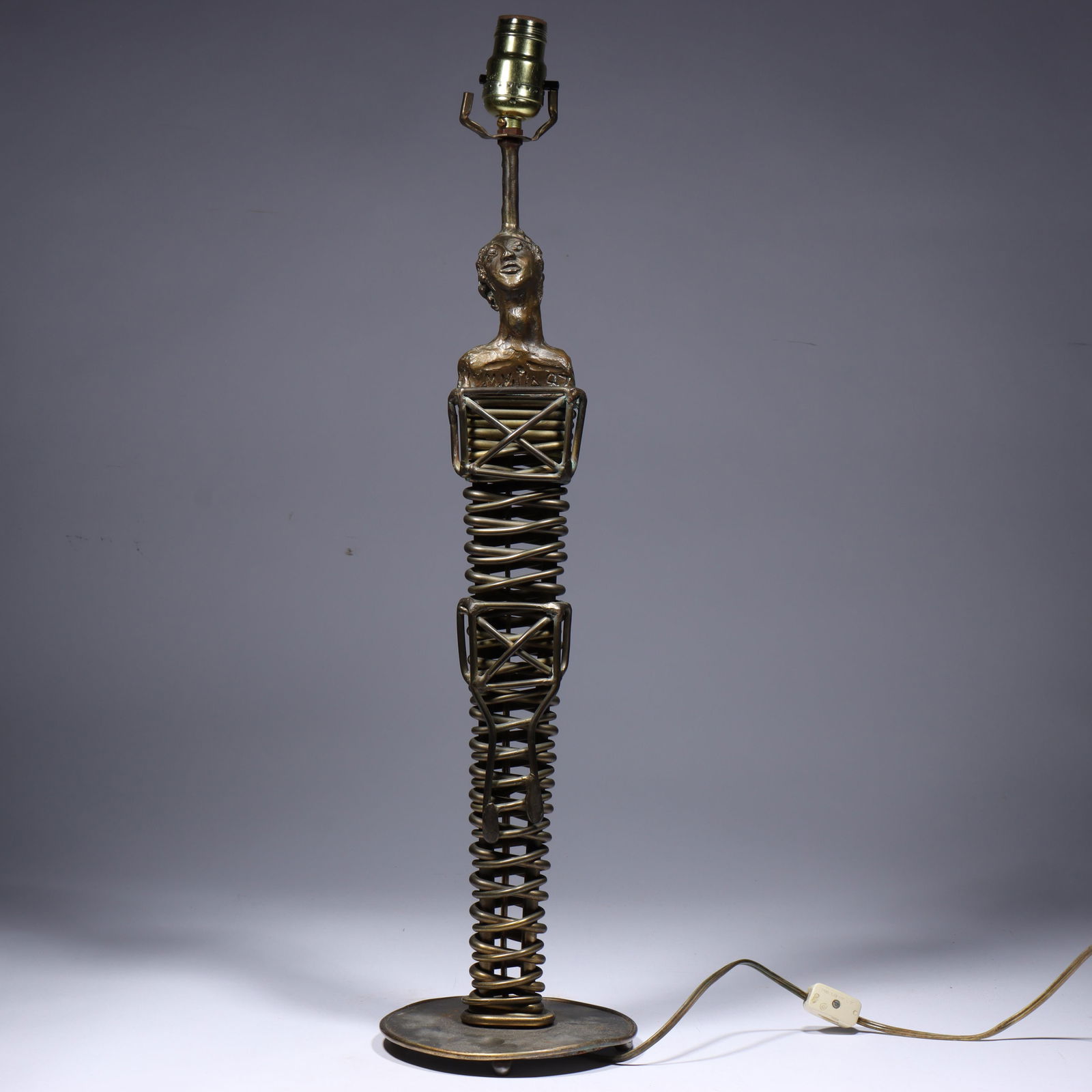 Mario Villa (1953-2021) female 'Nefertiti' figural sculptural table lamp, 1987. 25 1/2"H x 6 (1 of 11)