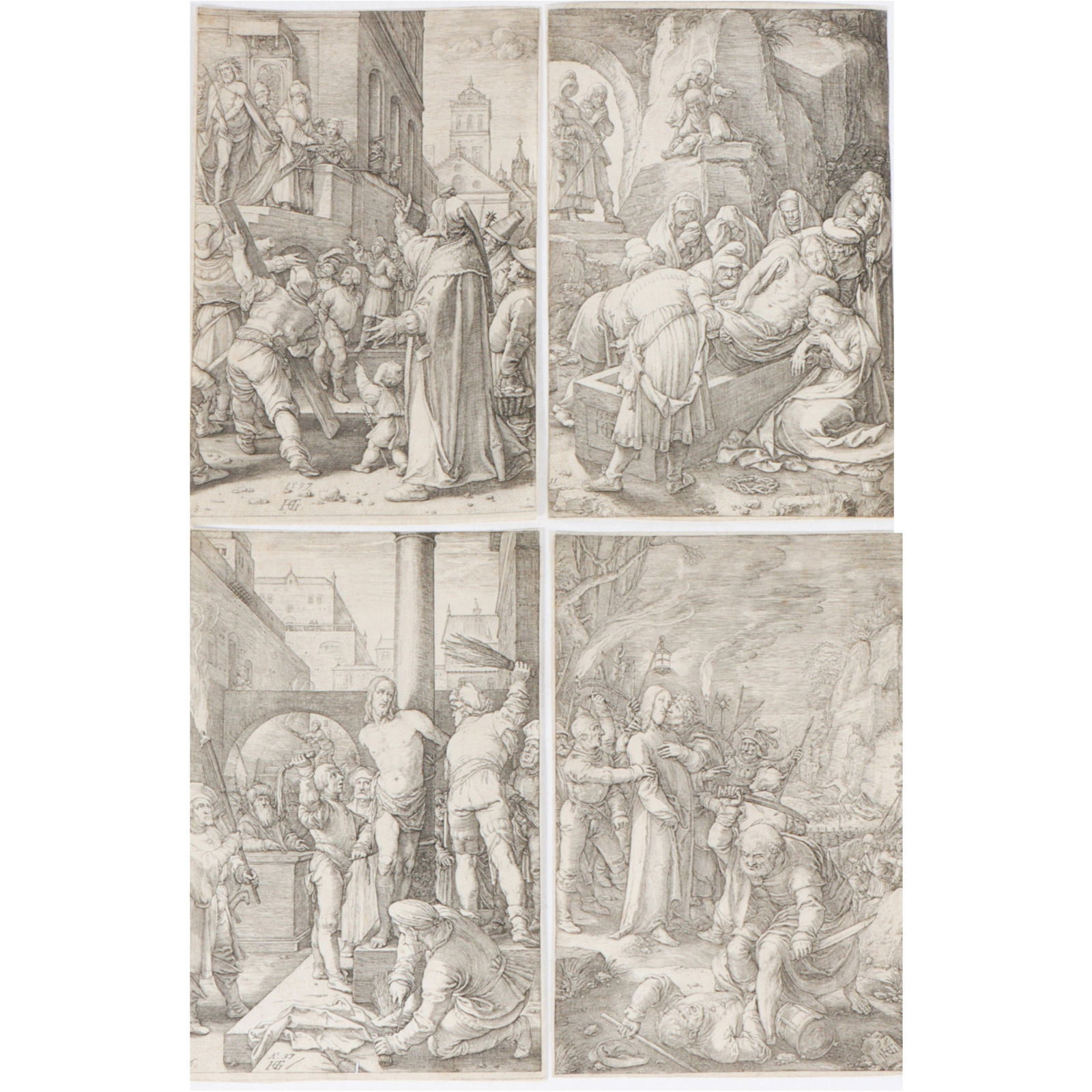 Hendrik Goltzius, German/Dutch (1558-1617), 4 prints from the Passion of the Christ series: The (1 of 12)