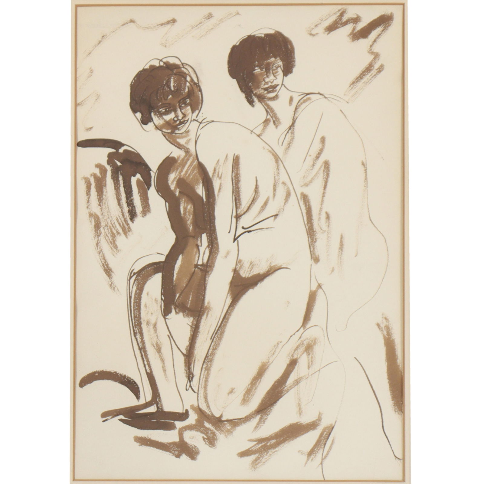 Augustus Edwin John, United Kingdom, England, France (1878 - 1961), Composition of Nudes, 1915, ink (1 of 8)