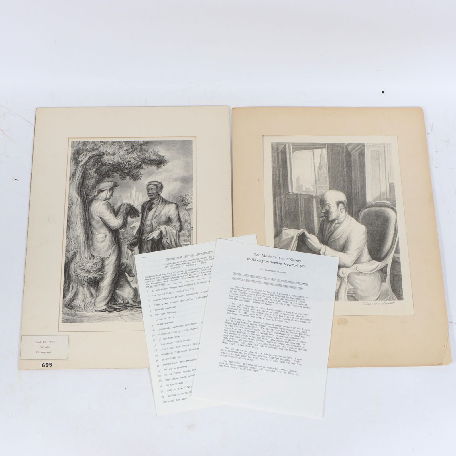 Charles Wheeler Locke, American (1899 - 1983), Two Men / Sunday Paper, 2 limited edition (1 of 16)