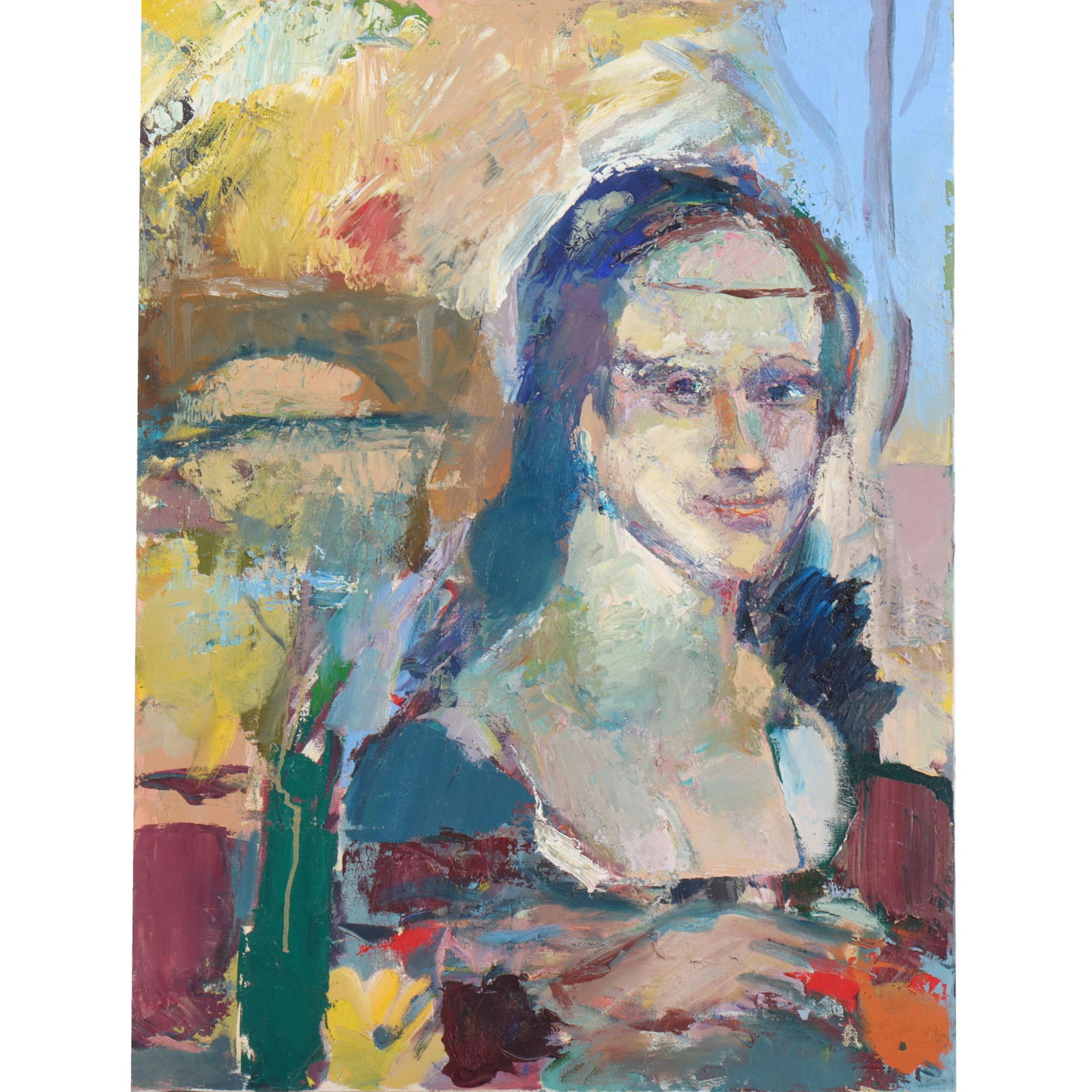 George McCullough, Indiana (1937 - 2005), Mona Lisa smile, oil on canvas, 24"H x 18"W (1 of 8)