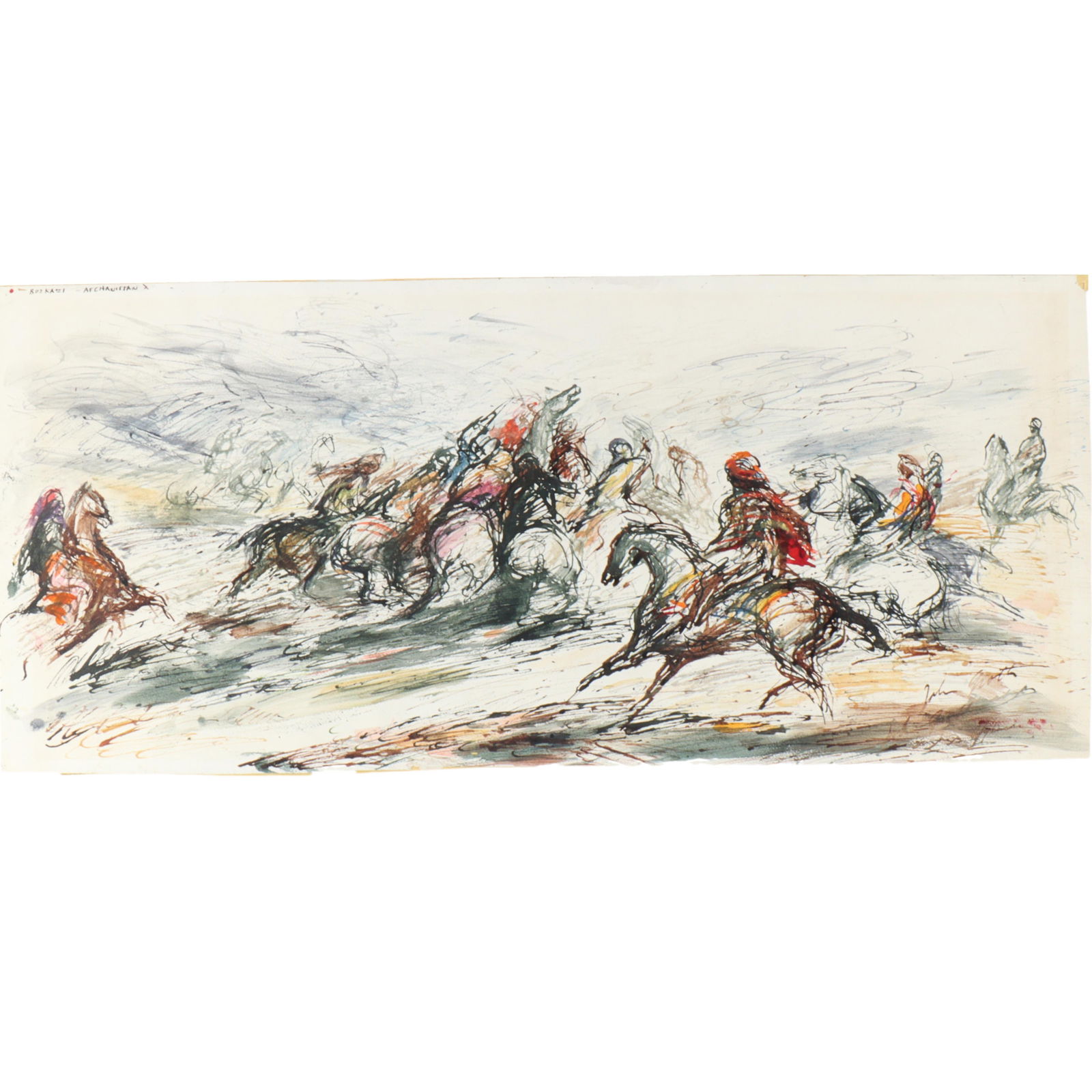 John Groth, New York / Illinois (1908 - 1988), Burkazi Afghanistan, abstract battle scene, (1 of 14)